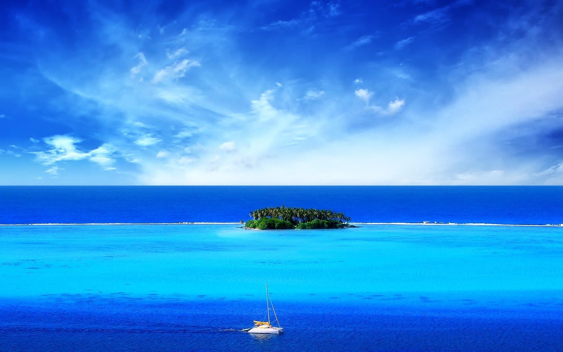 Island Sea And Blue Sky Wallpapers