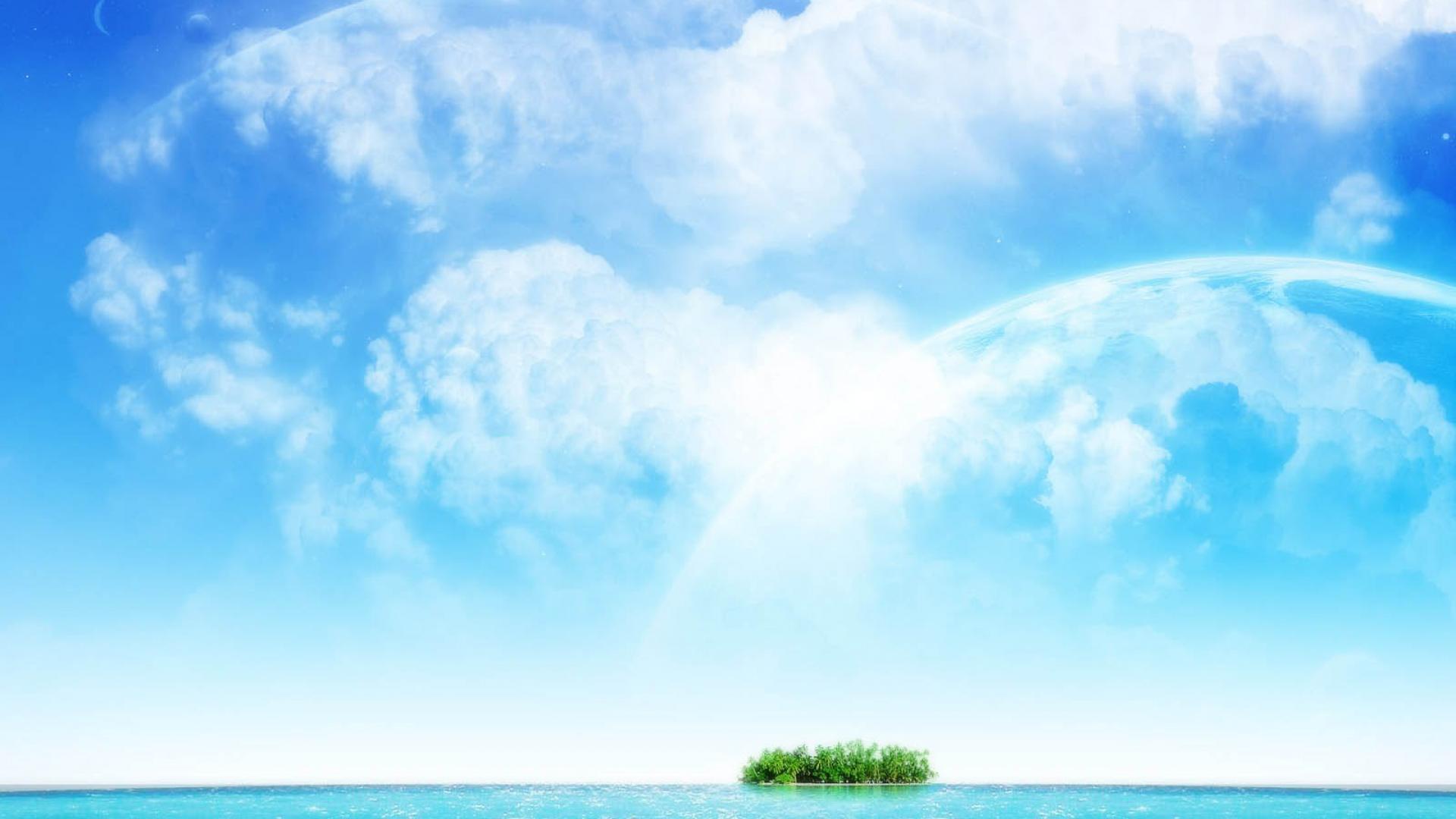 Island Sea And Blue Sky Wallpapers