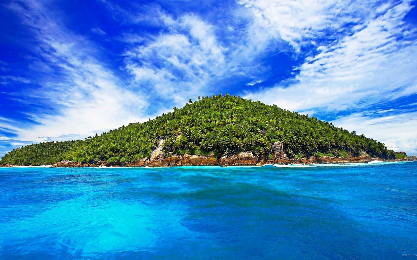 Island Sea And Blue Sky Wallpapers