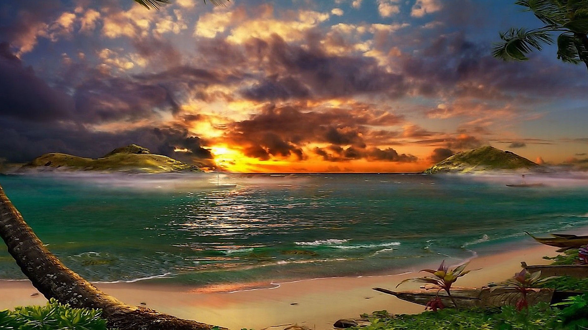 Island Sunset Wallpapers