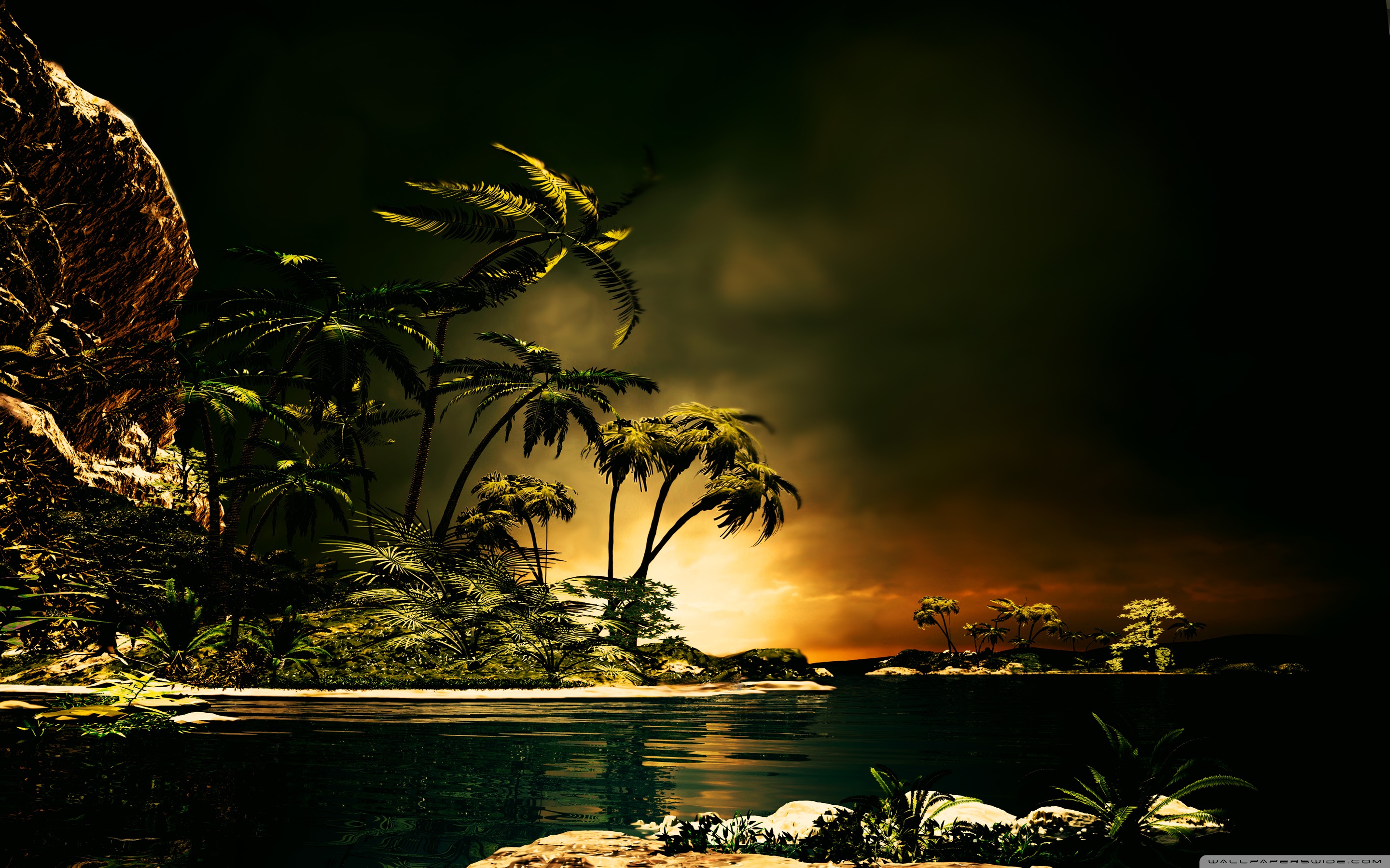 Islands Hd Evening Dusk Wallpapers