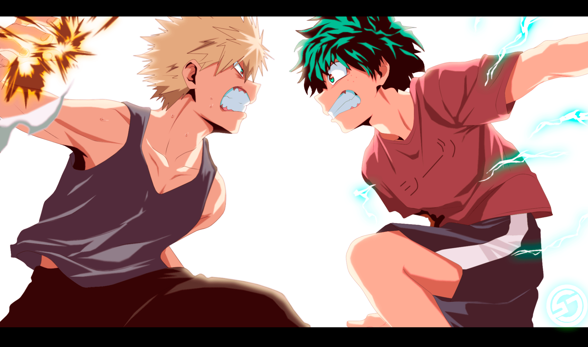 Izuku Midoriya V Katsuki Bakugou Art Wallpapers