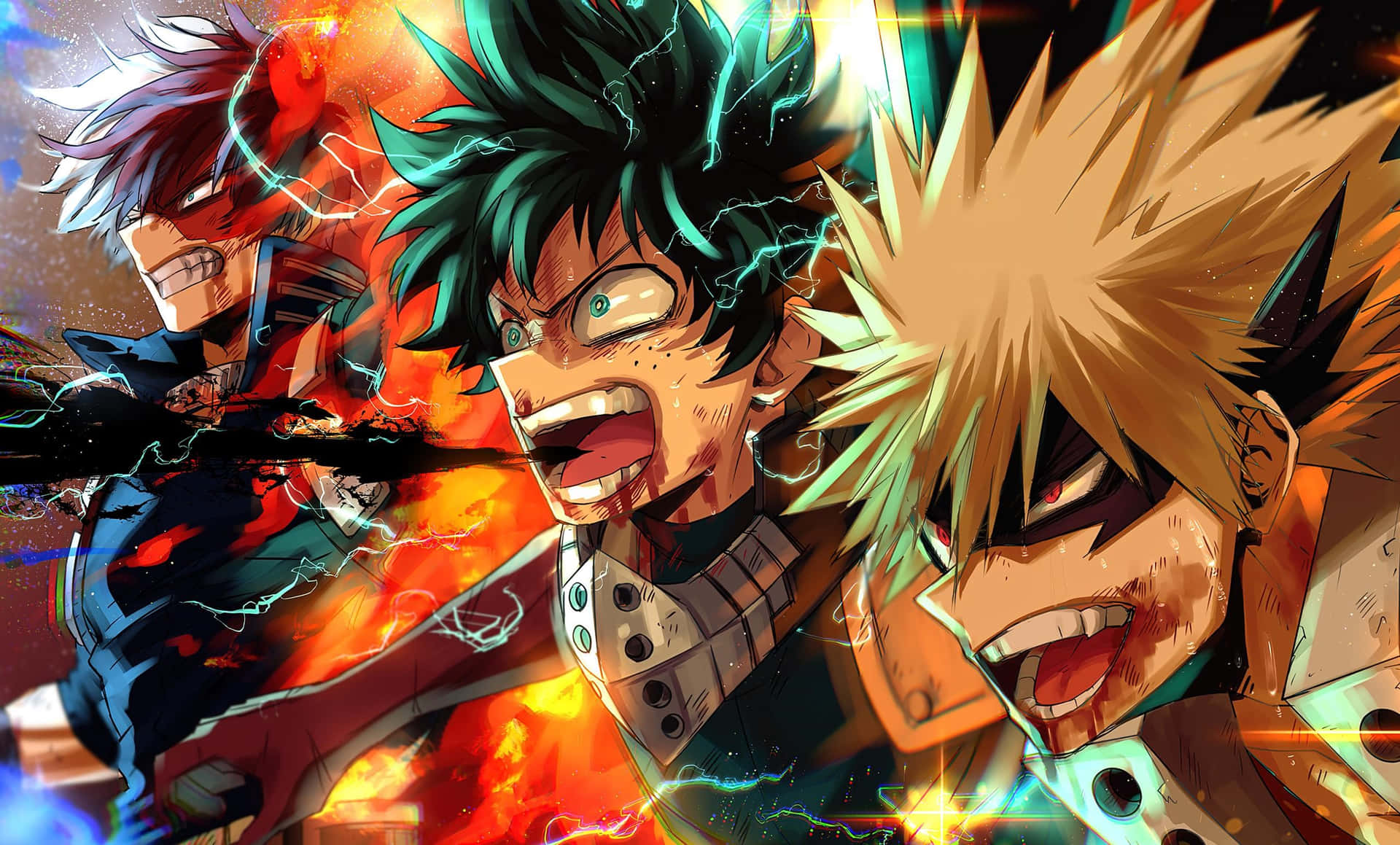 Izuku Midoriya V Katsuki Bakugou Art Wallpapers