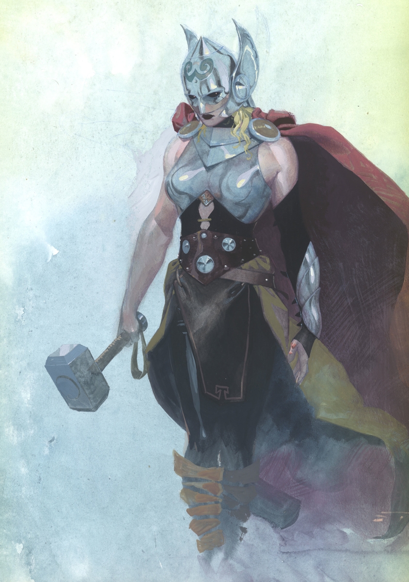 Jane Foster Lifting Mjolnir Art Wallpapers