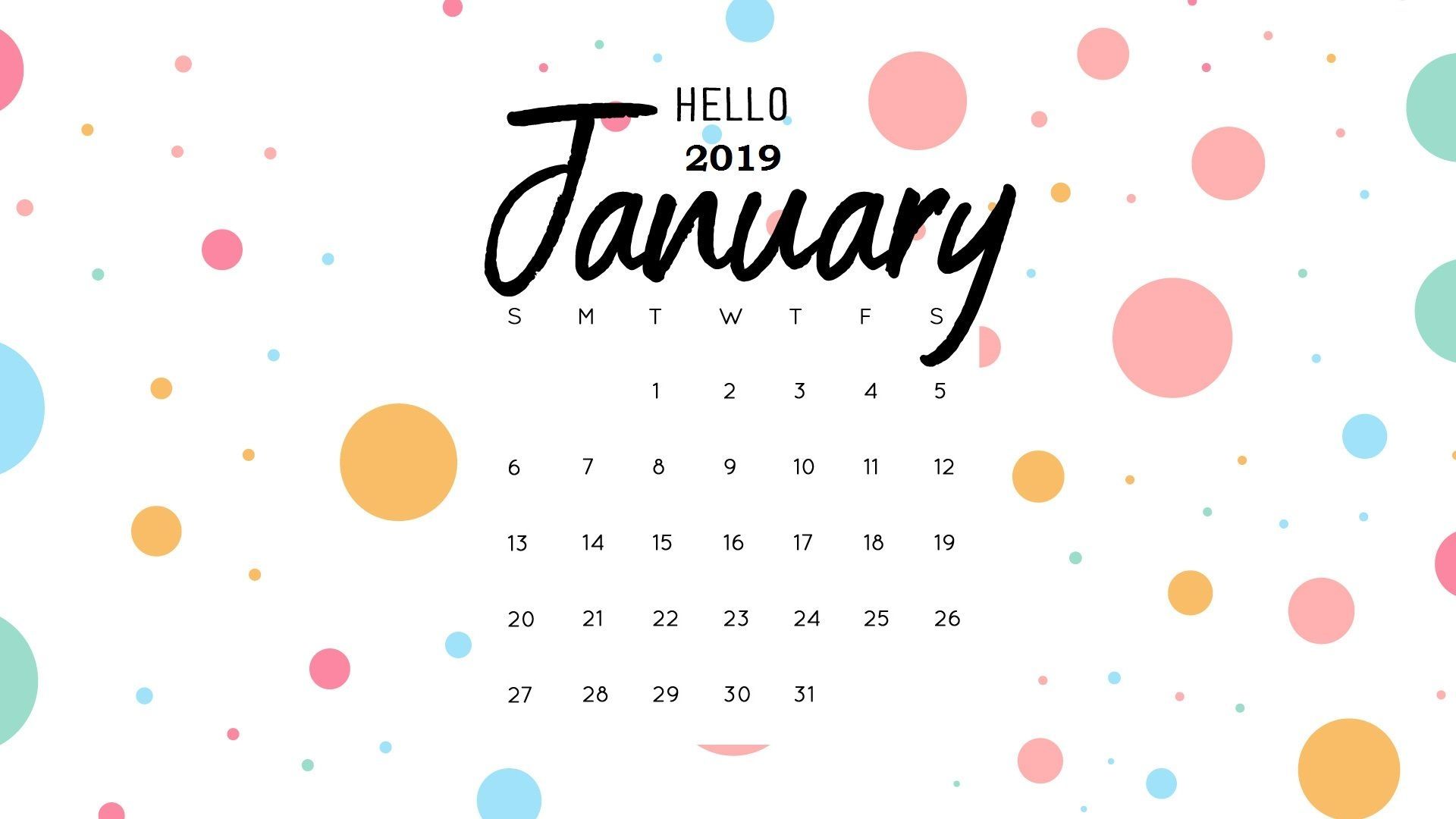 January 2019 Calendar Wallpapers