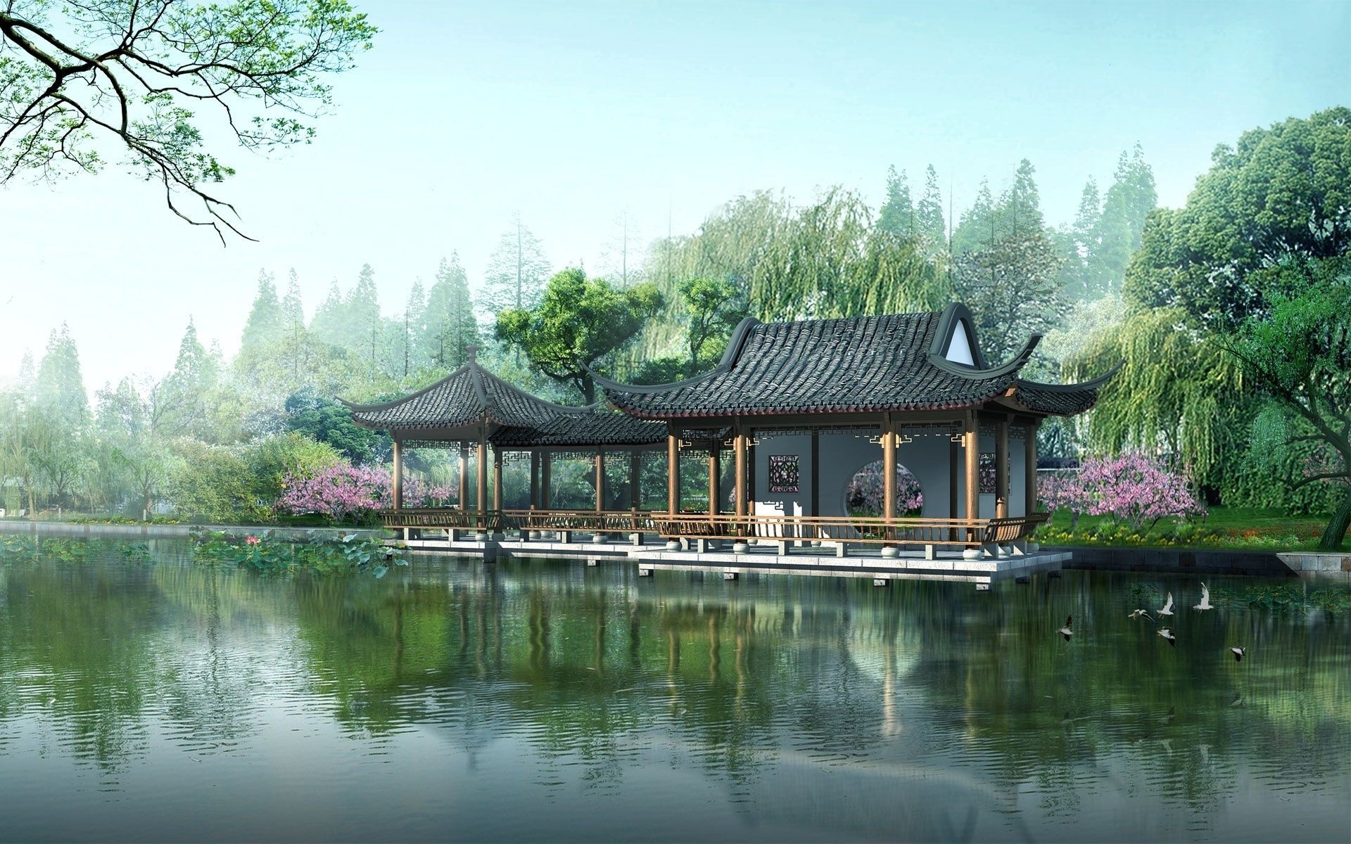 Japan Lake House Wallpapers