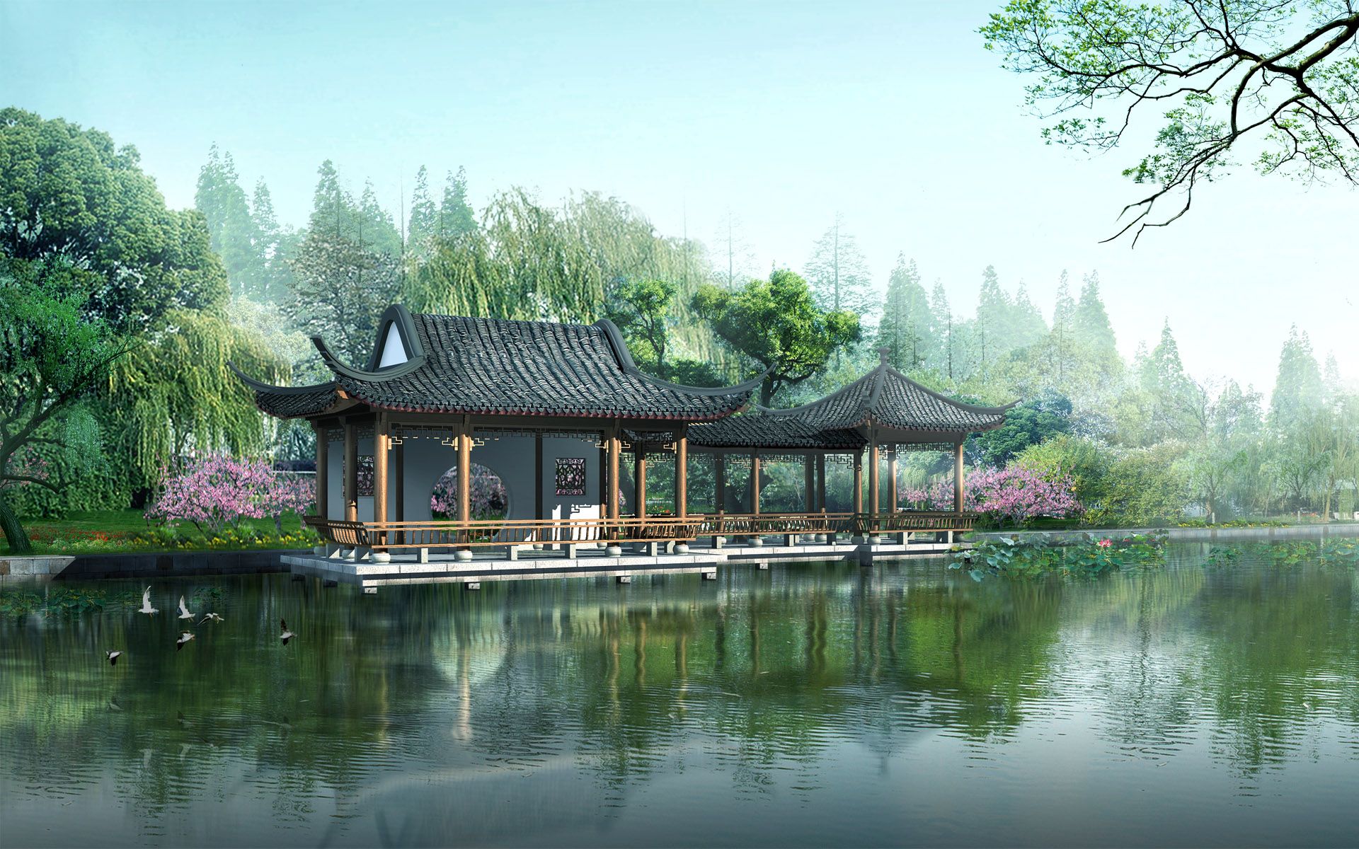 Japan Lake House Wallpapers