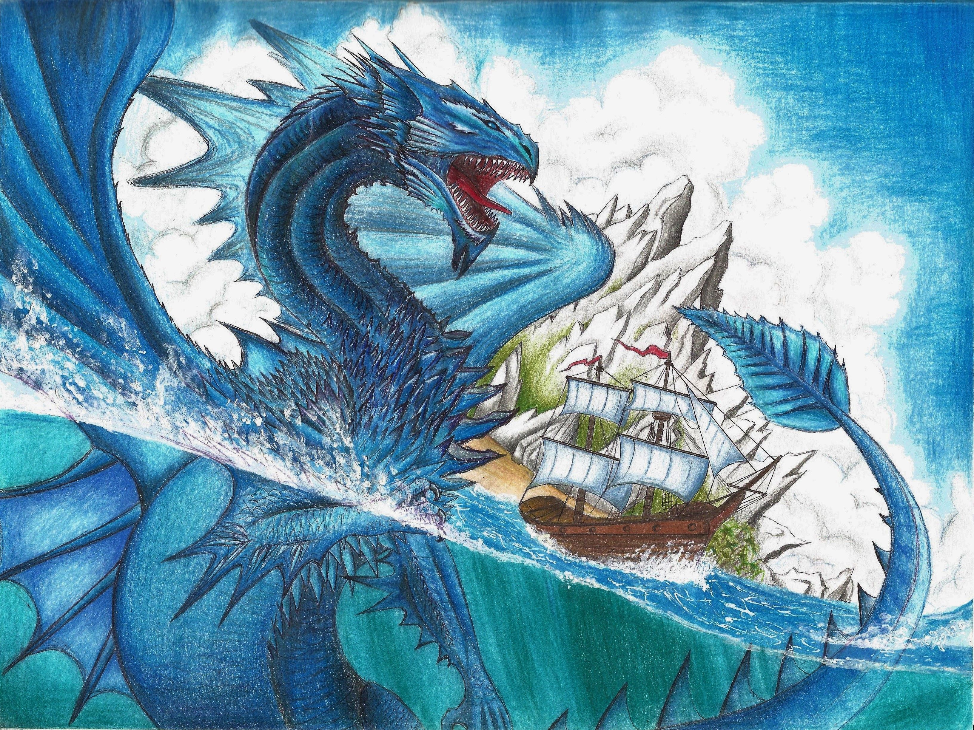 Japanese Blue Dragon Wallpapers