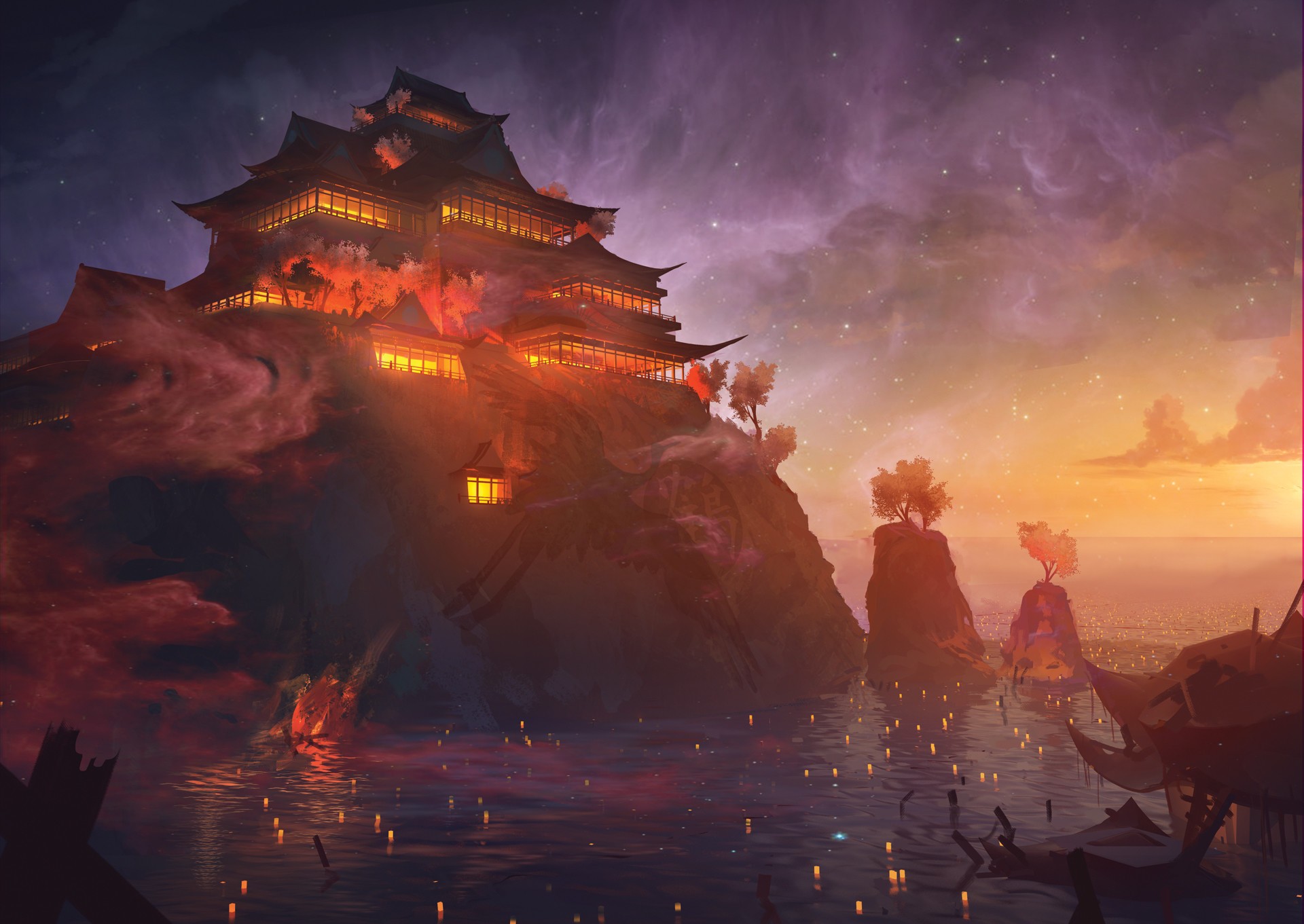 Japanese Castle Art Wallpapers