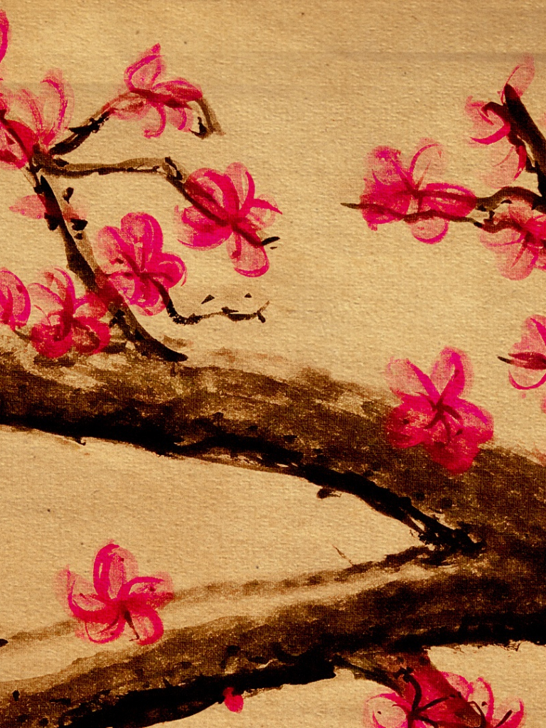 Japanese Cherry Blossom Painting Wallpapers