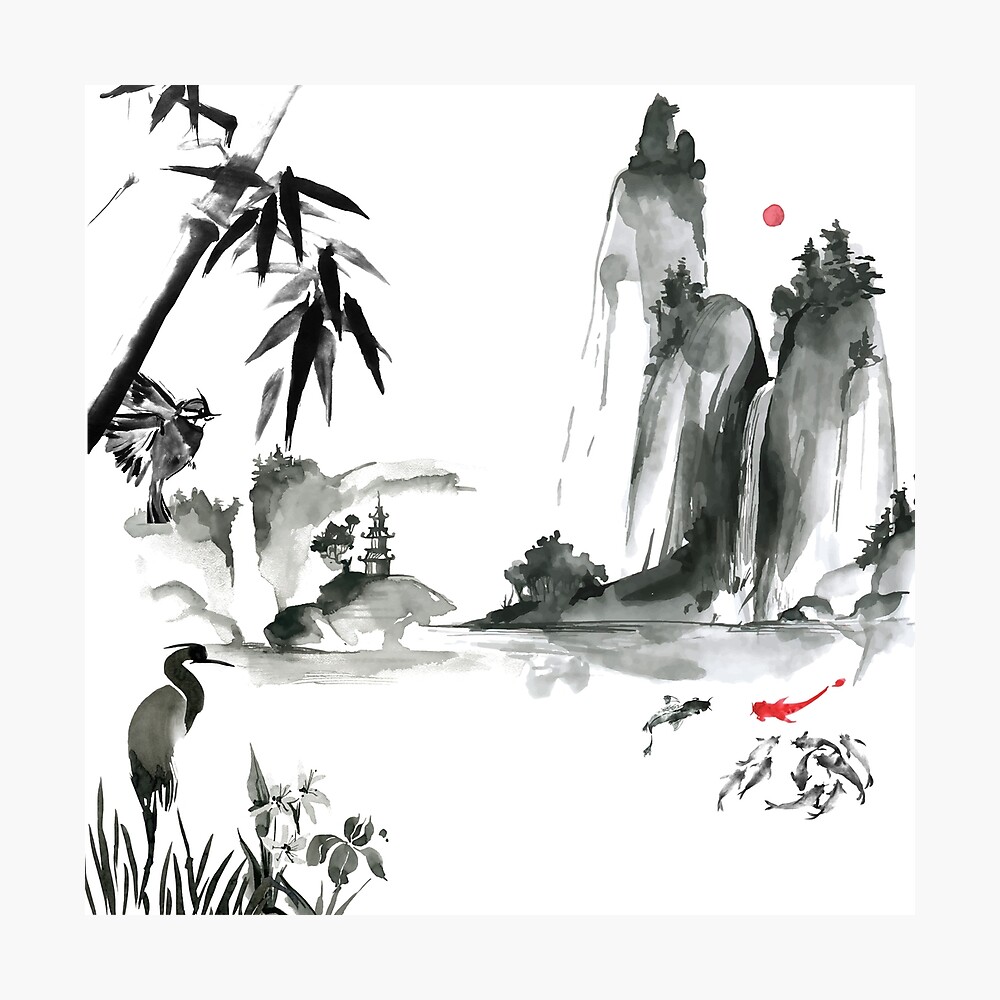 Japanese Ink Painting Landscape Wallpapers