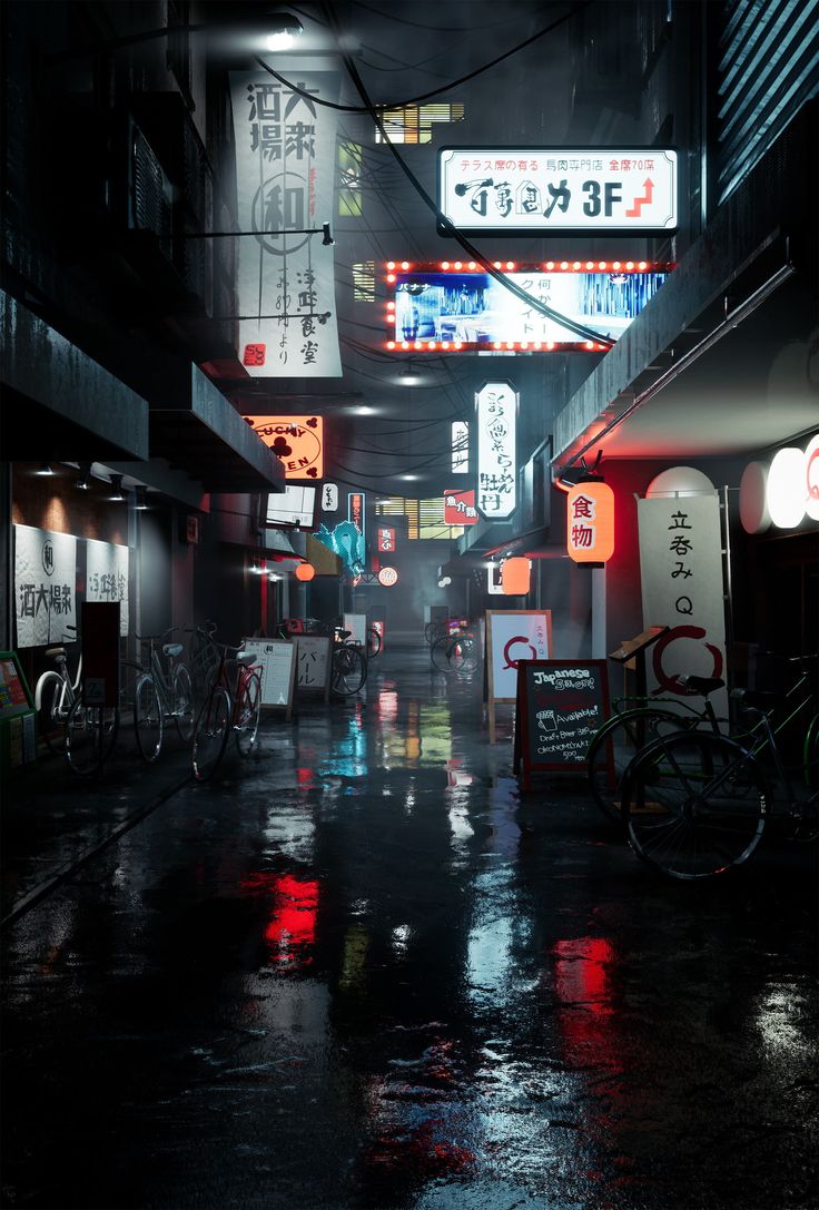 Japanese Street Night Wallpapers