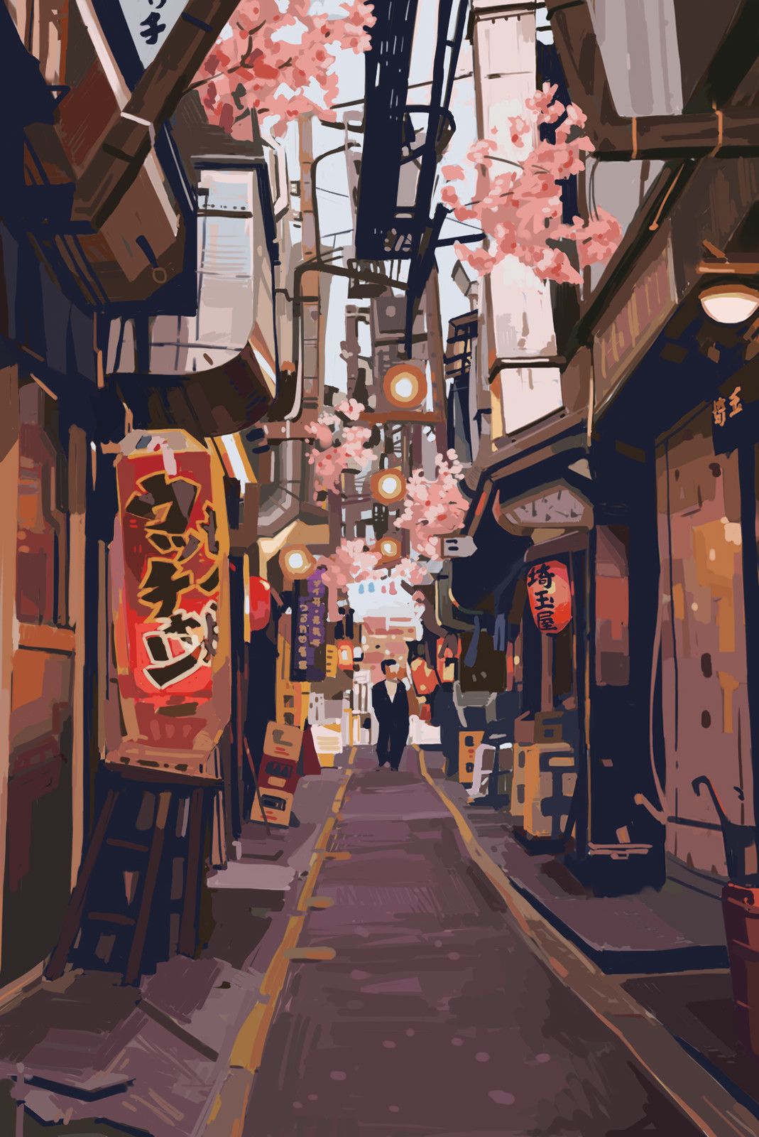 Japanese Town Art Wallpapers