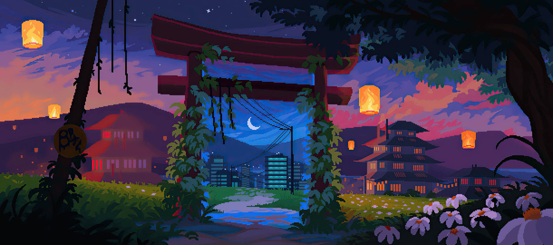 Japanese Town Art Wallpapers