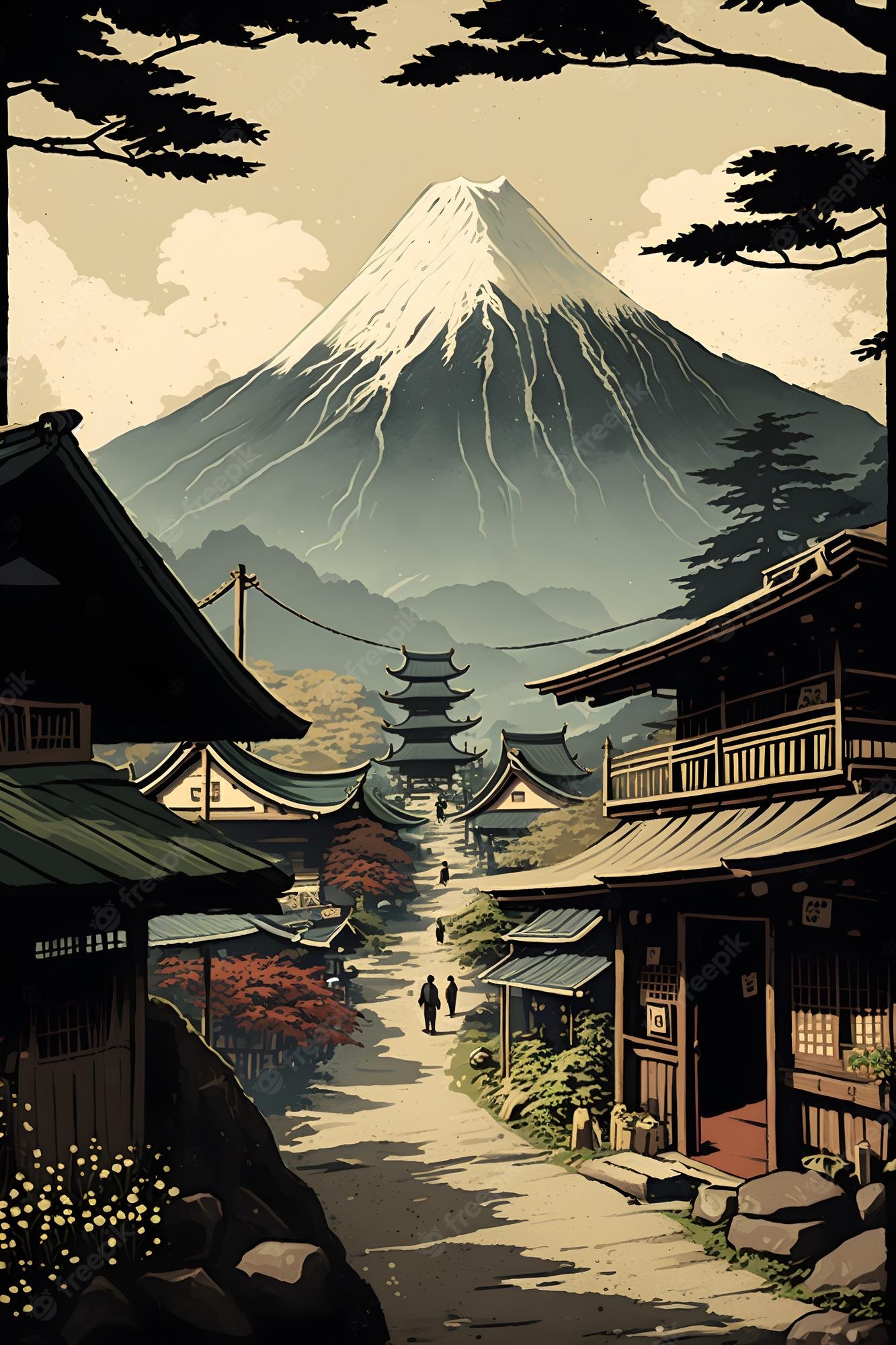 Japanese Town Art Wallpapers