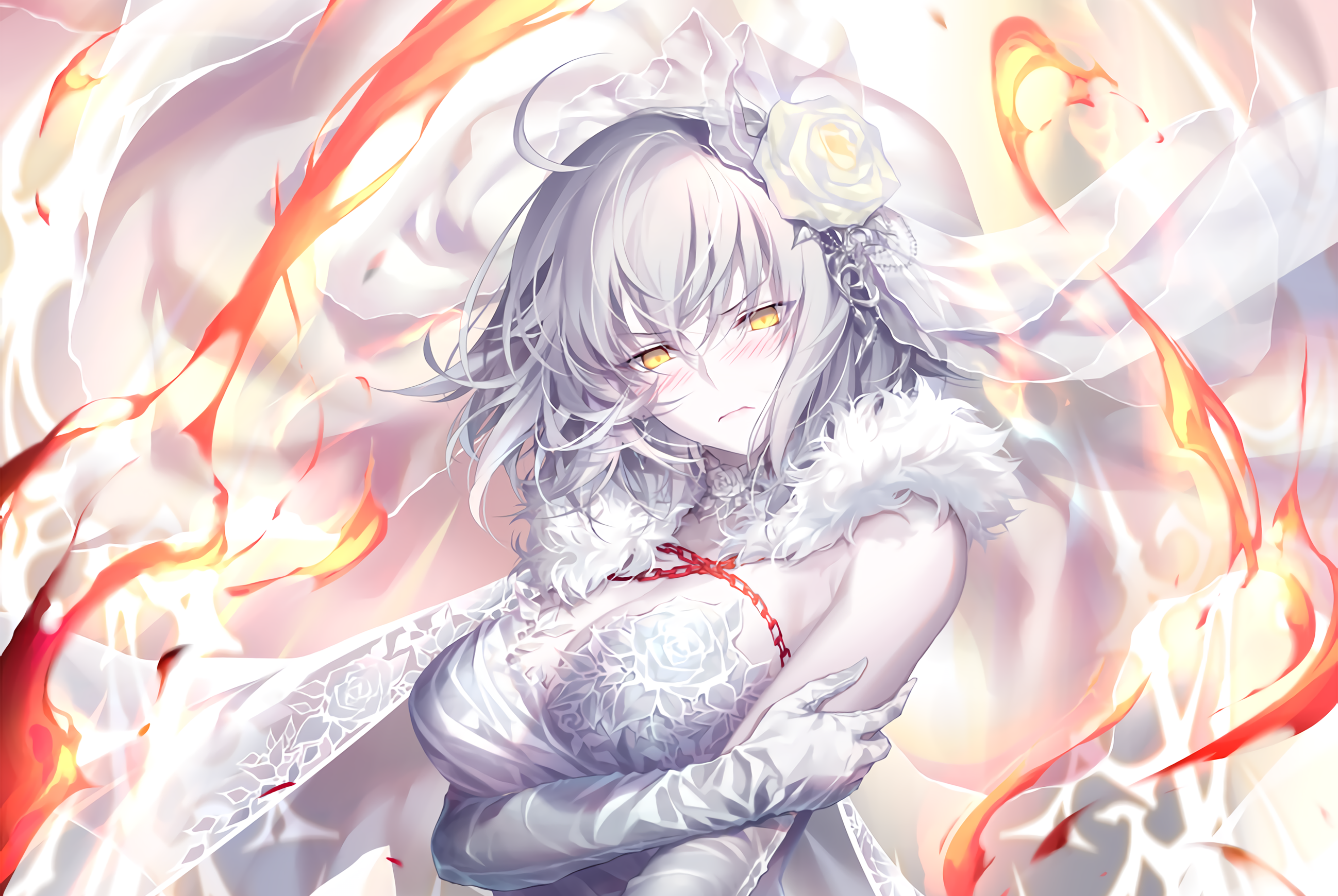 Магическая битва девушка с белыми волосами. Jeanne Alter невеста. Fate Jeanne Alter. Fate demonessa. Fate демоница.