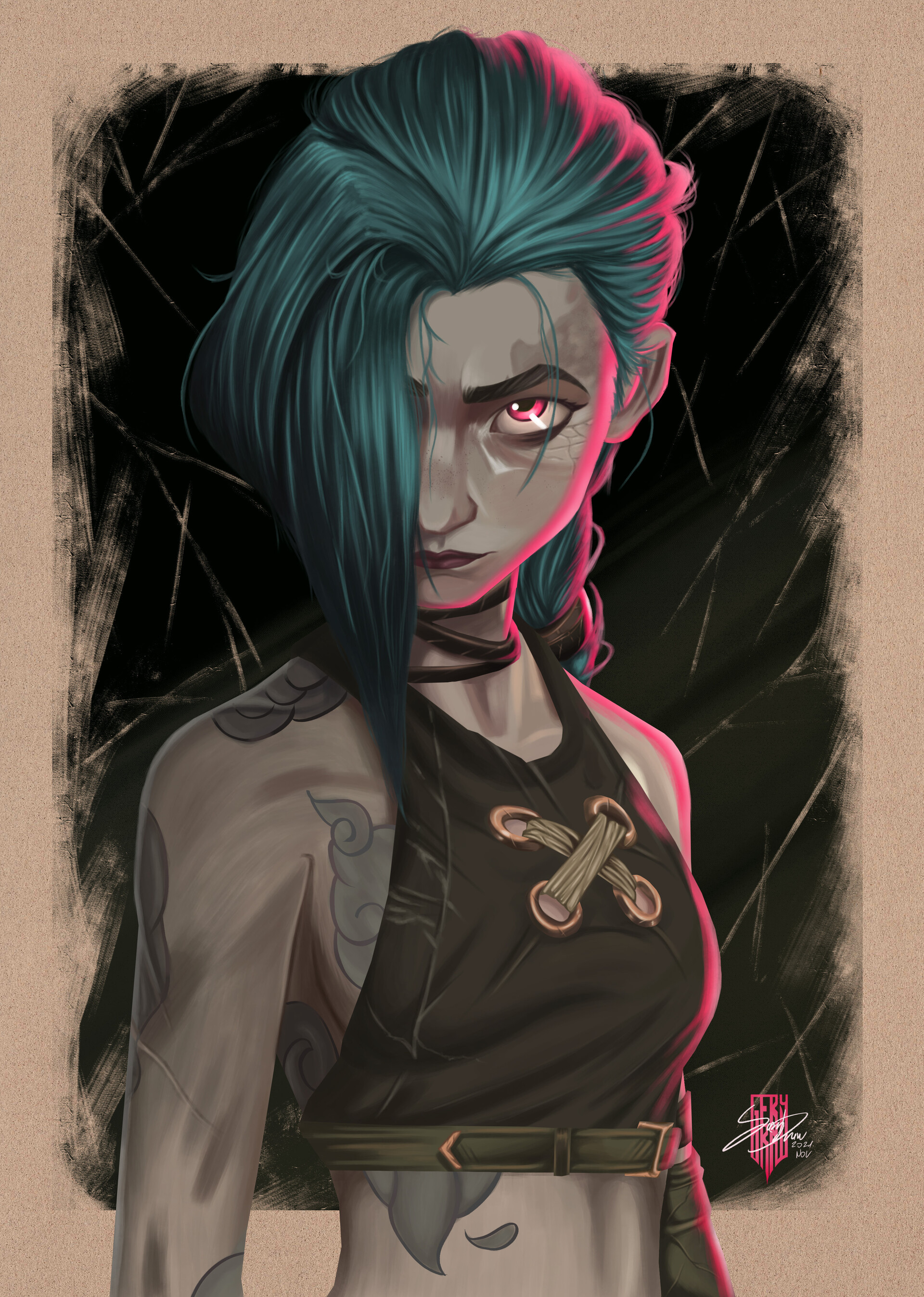 Jinx Cool League Of Legends Arcane Art Wallpapers