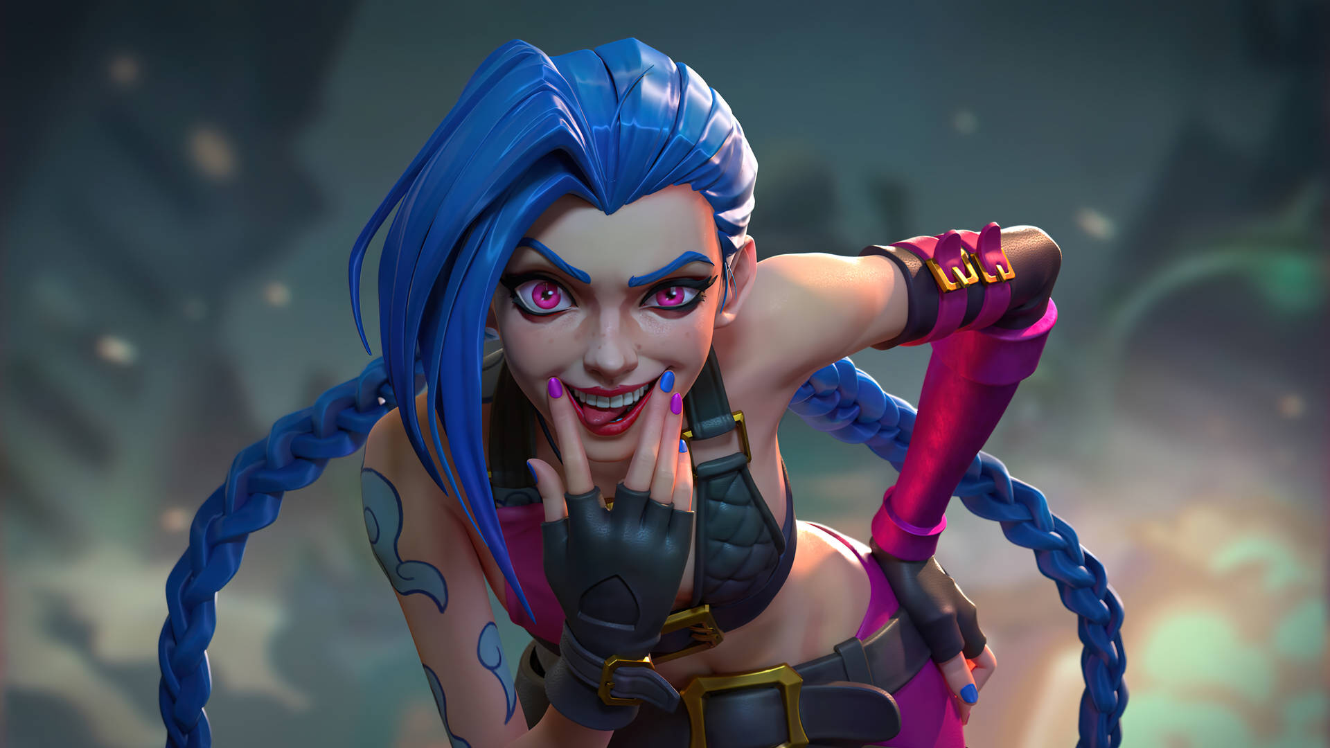 Jinx Cool League Of Legends Arcane Art Wallpapers