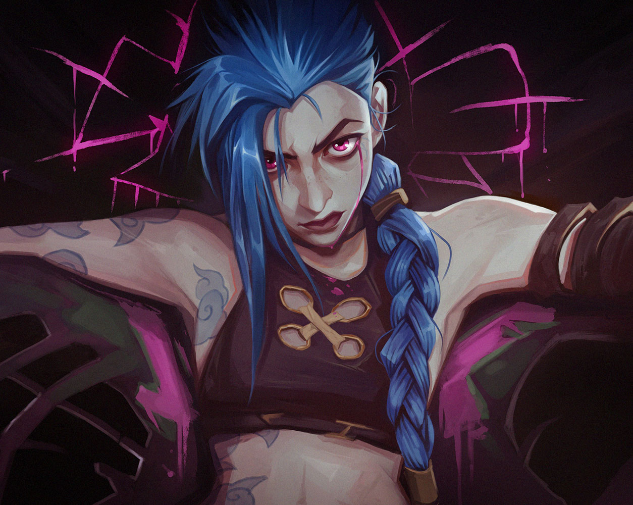 Jinx Cool League Of Legends Arcane Art Wallpapers