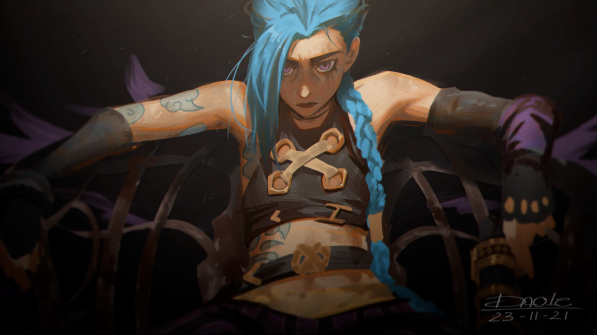 Jinx Cool League Of Legends Arcane Art Wallpapers