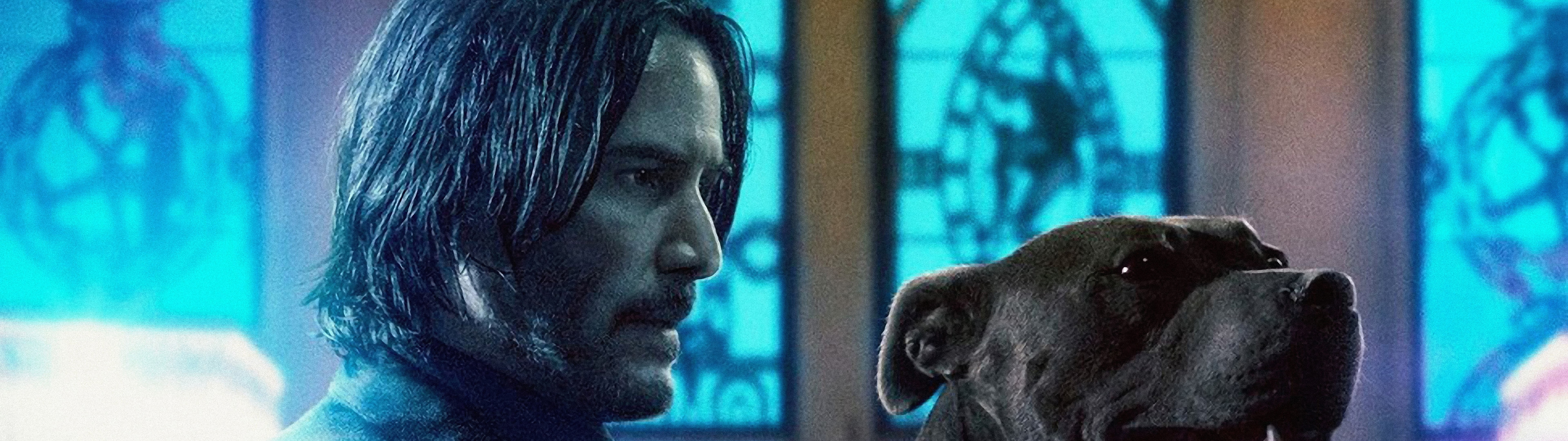 John Wick As Keanu Reeves And Dog Wallpapers