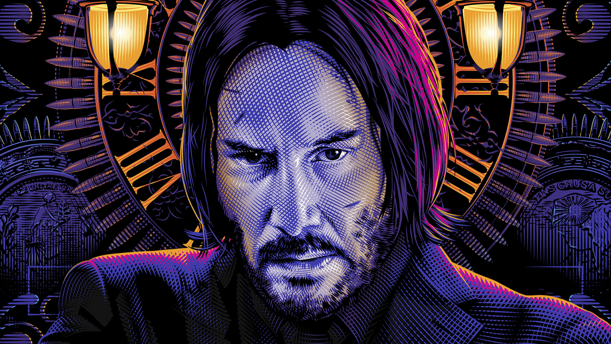 John Wick as Keanu Reeves Illustration Wallpapers