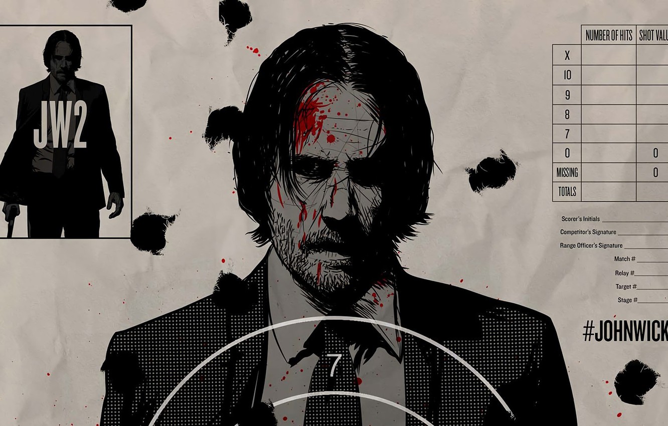 John Wick as Keanu Reeves Illustration Wallpapers