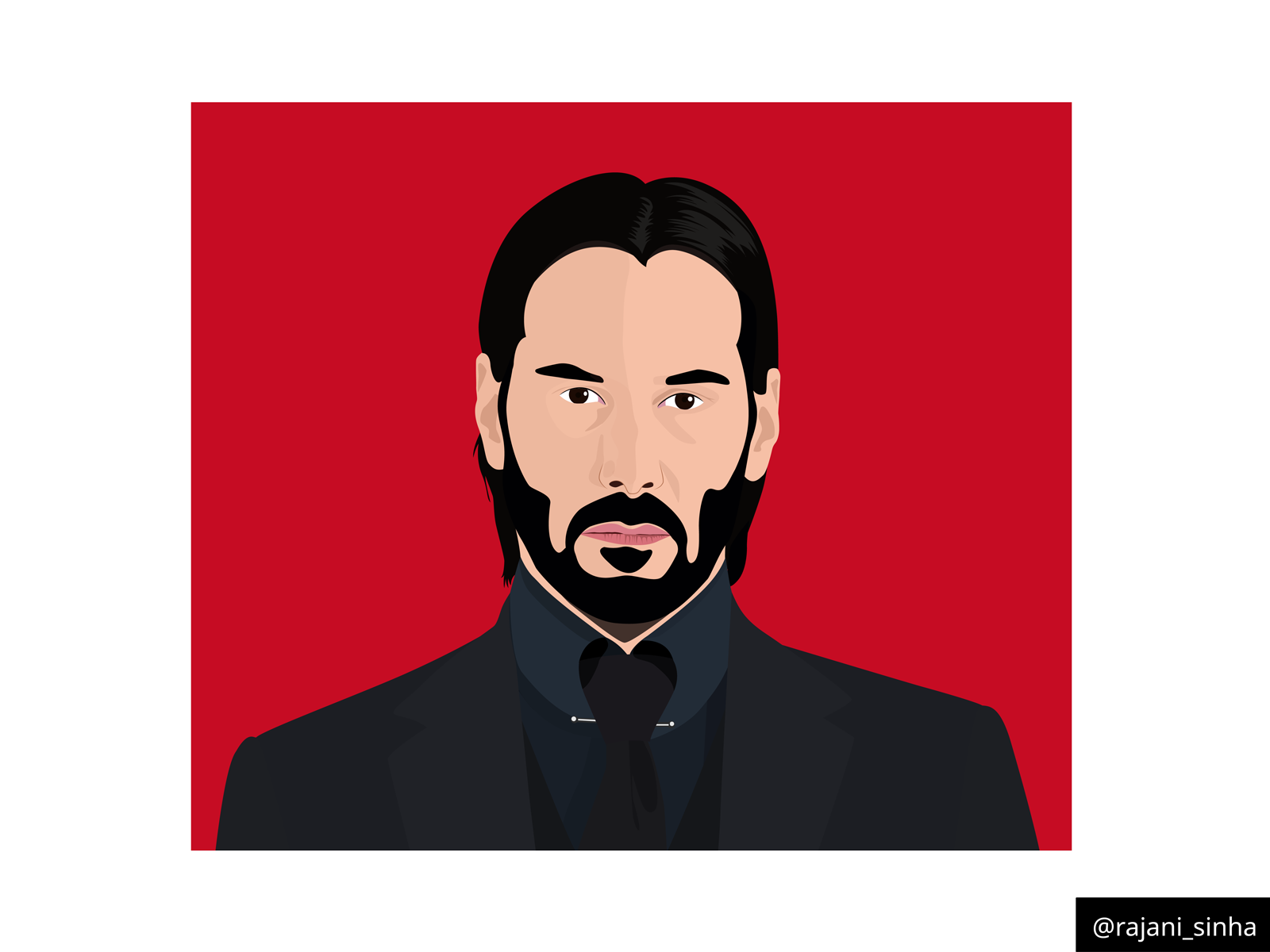 John Wick as Keanu Reeves Illustration Wallpapers