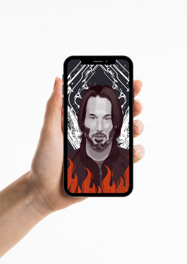 John Wick as Keanu Reeves Illustration Wallpapers