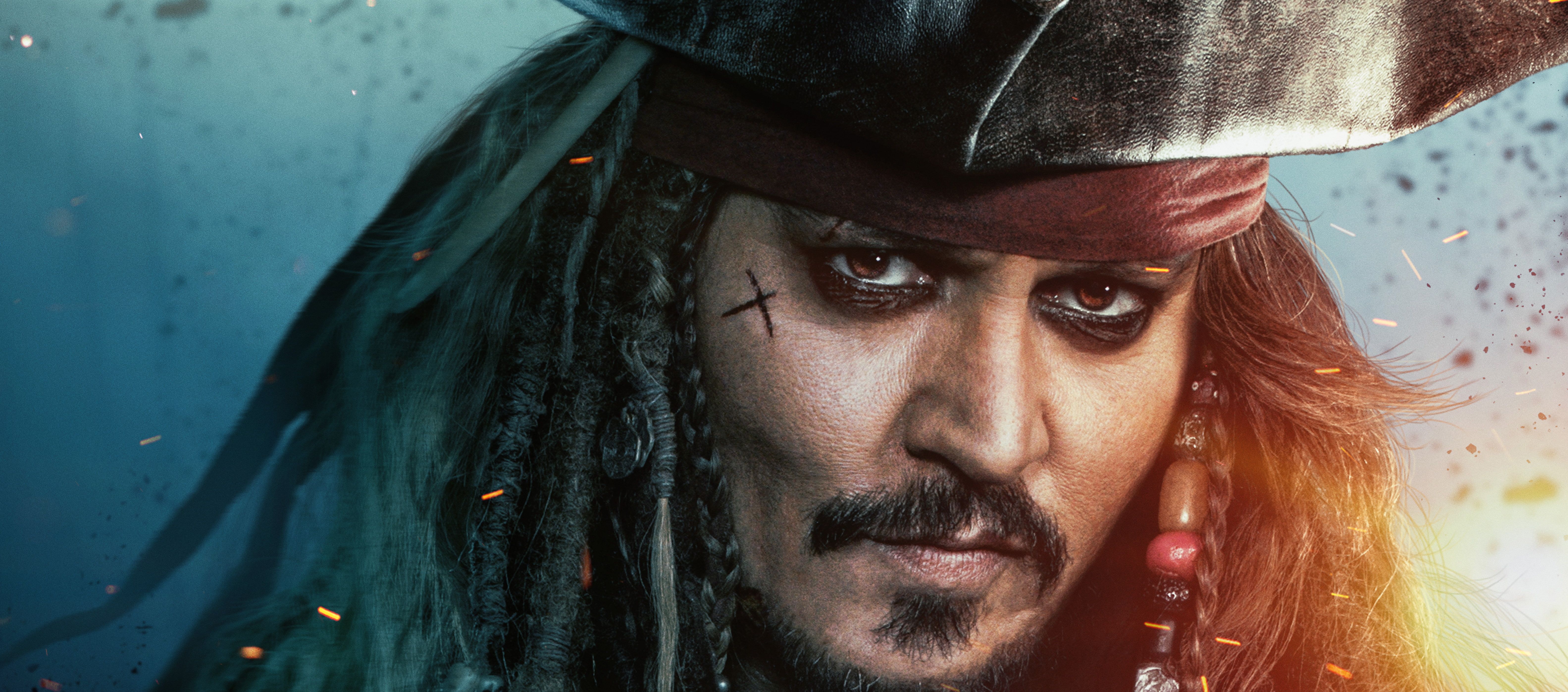 Johnny Depp As Jack Sparrow In Pirates Of The Caribbean Dead Men Tell No Tales Wallpapers