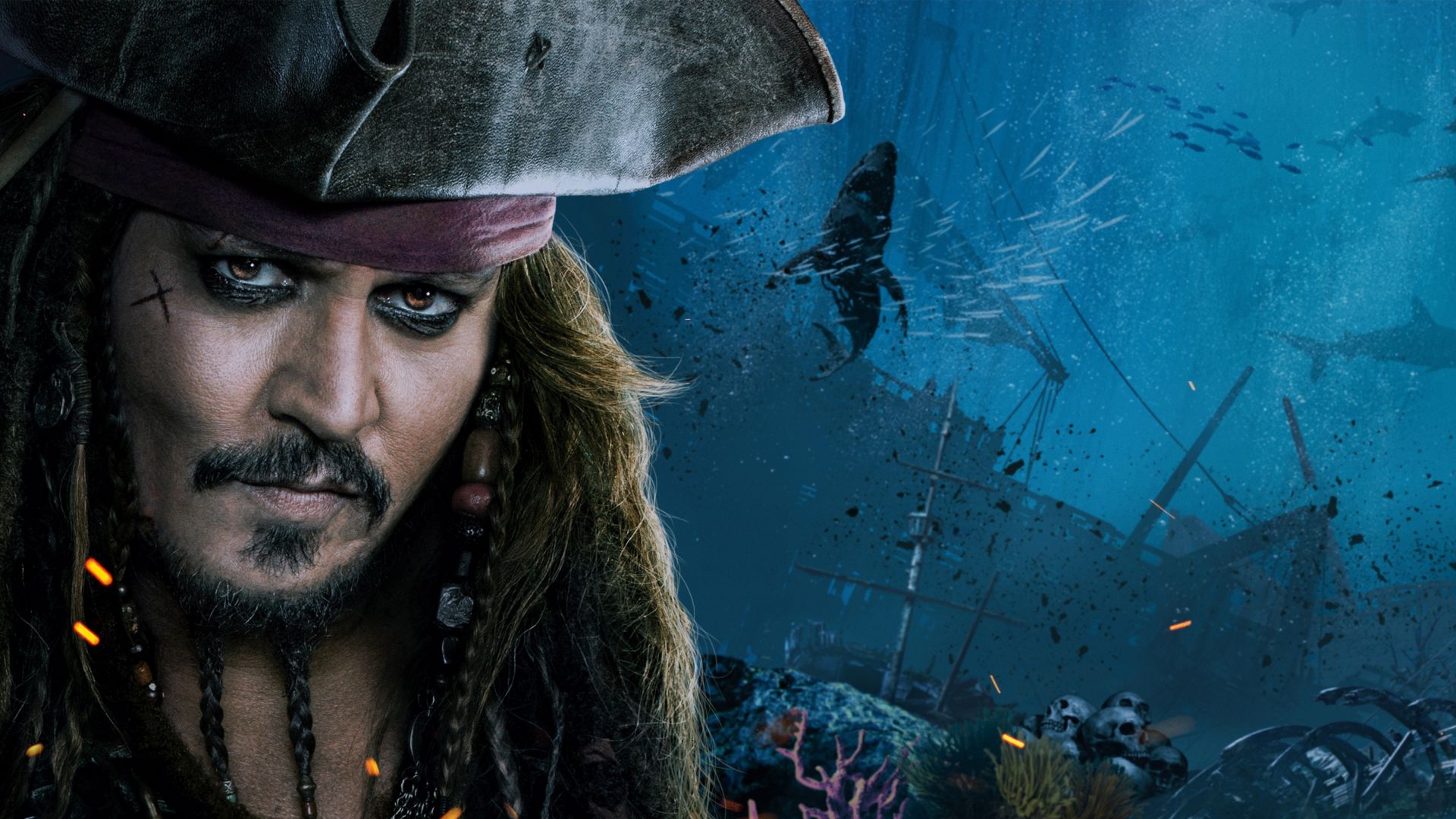 Johnny Depp As Jack Sparrow In Pirates Of The Caribbean Dead Men Tell No Tales Wallpapers