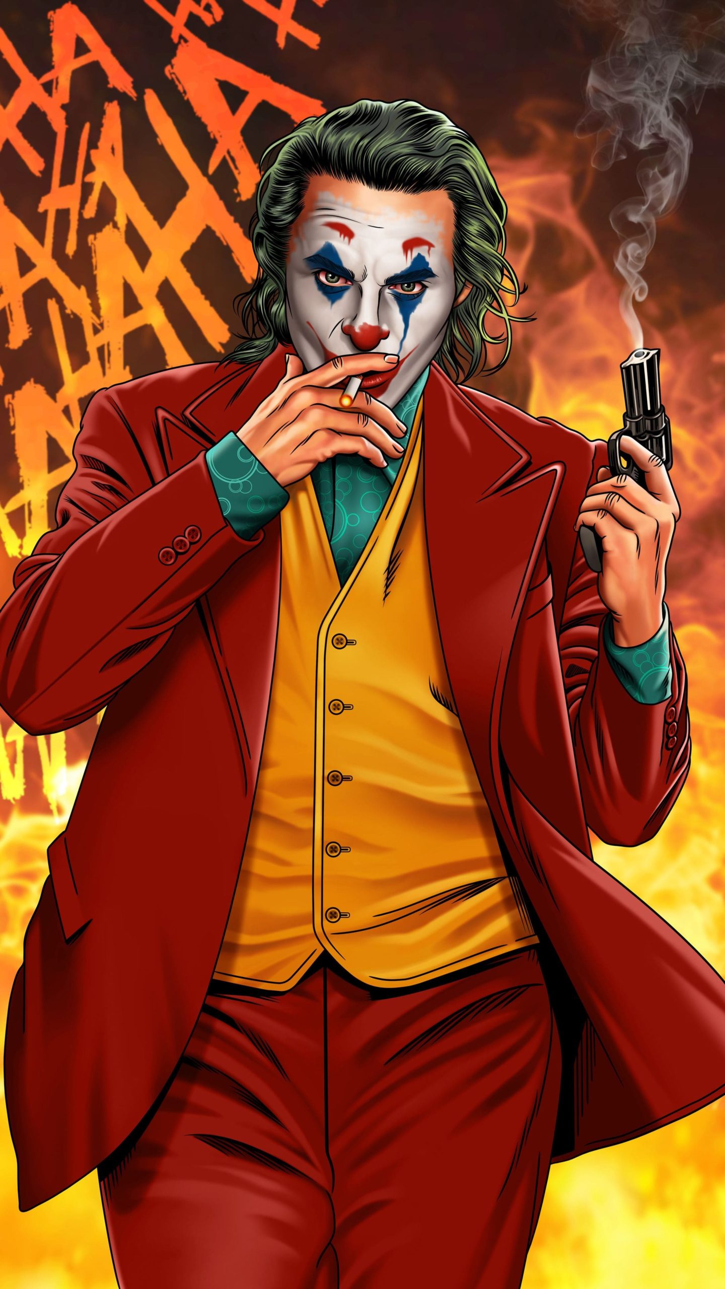 Joker Smoking 4K Portrait Wallpapers