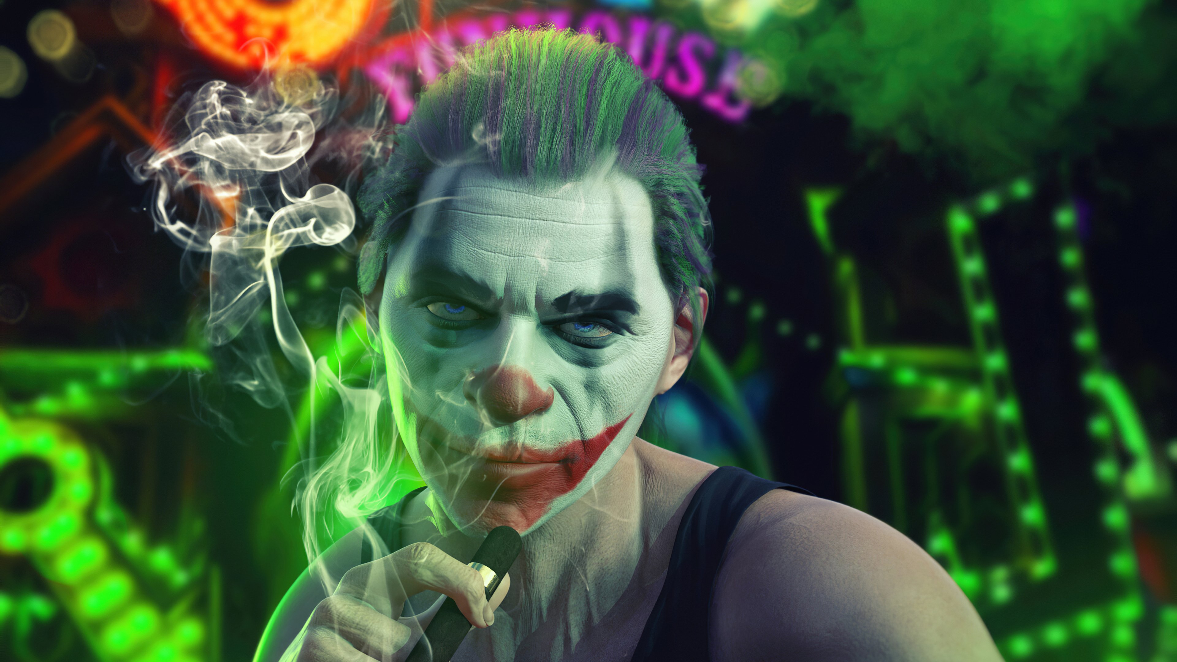 Joker Smoking 4K Portrait Wallpapers