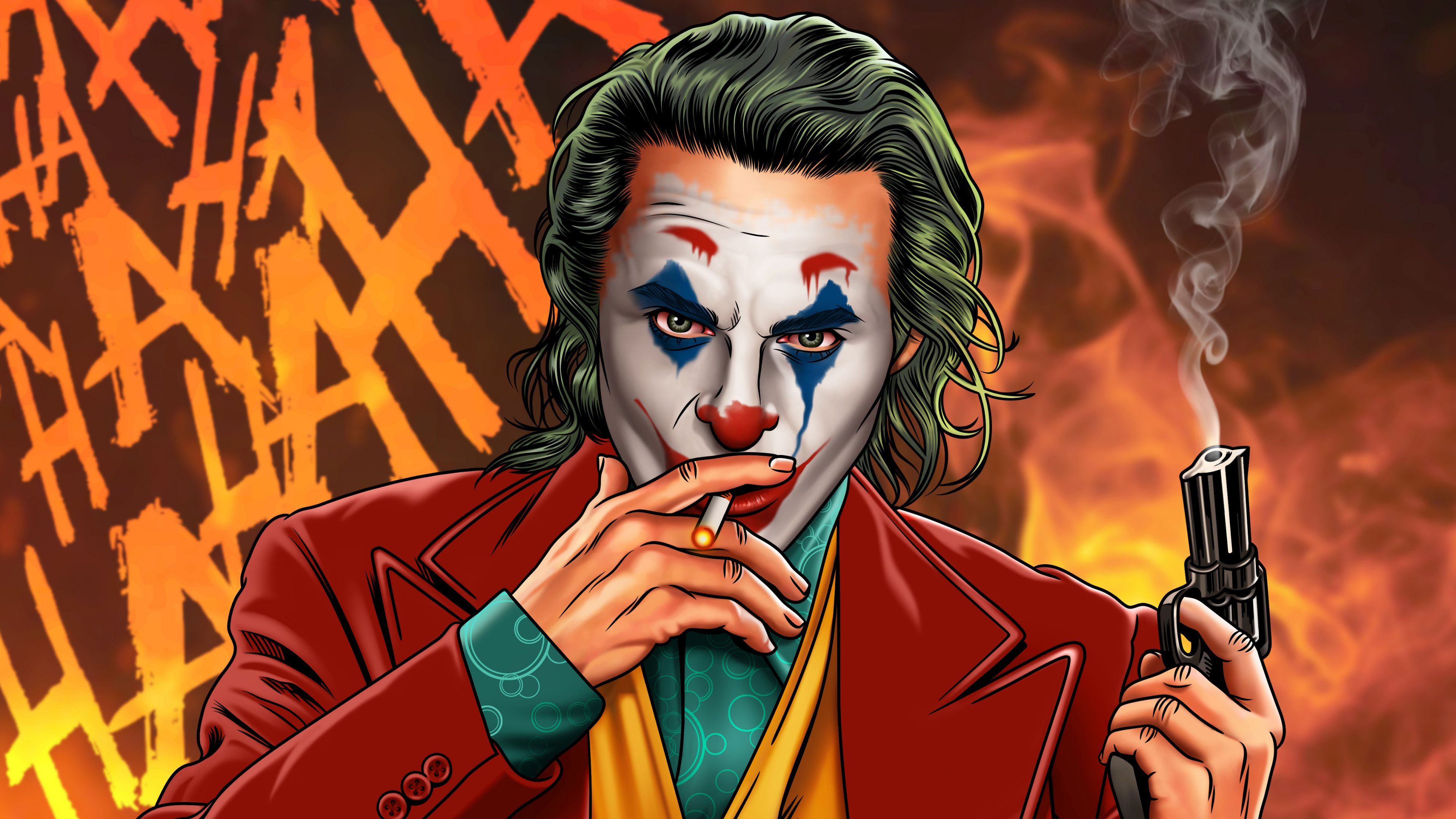 Joker Smoking 4K Portrait Wallpapers