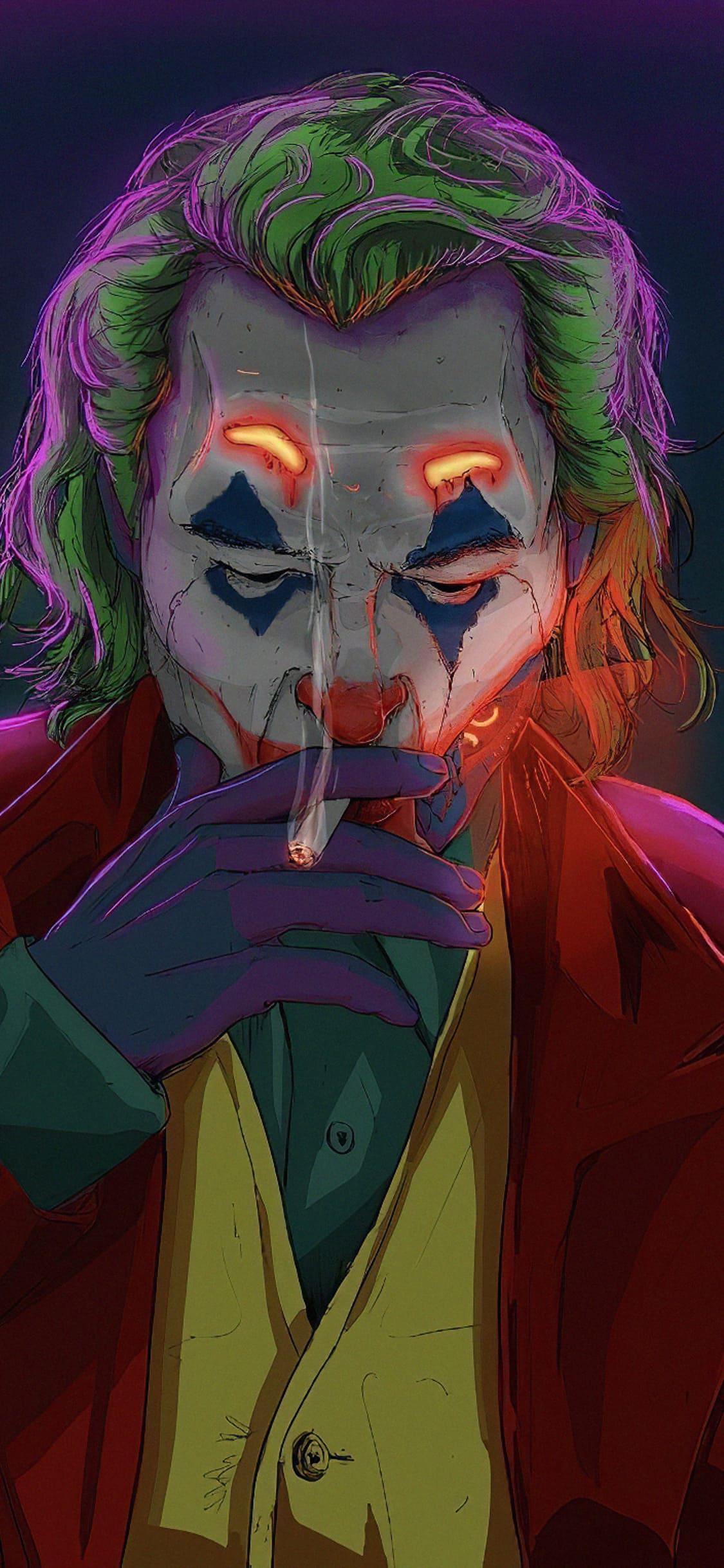 Joker Smoking 4K Portrait Wallpapers