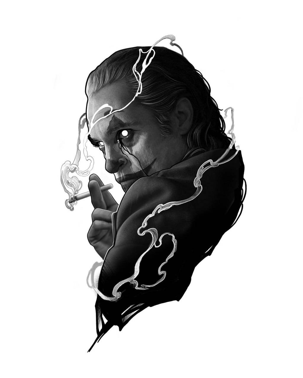 Joker Smoking Monochrome Wallpapers