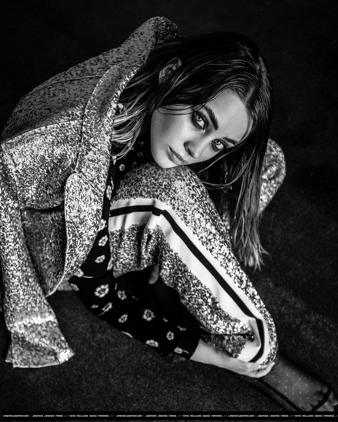 Josephine Langford Monochrome Face Wallpapers