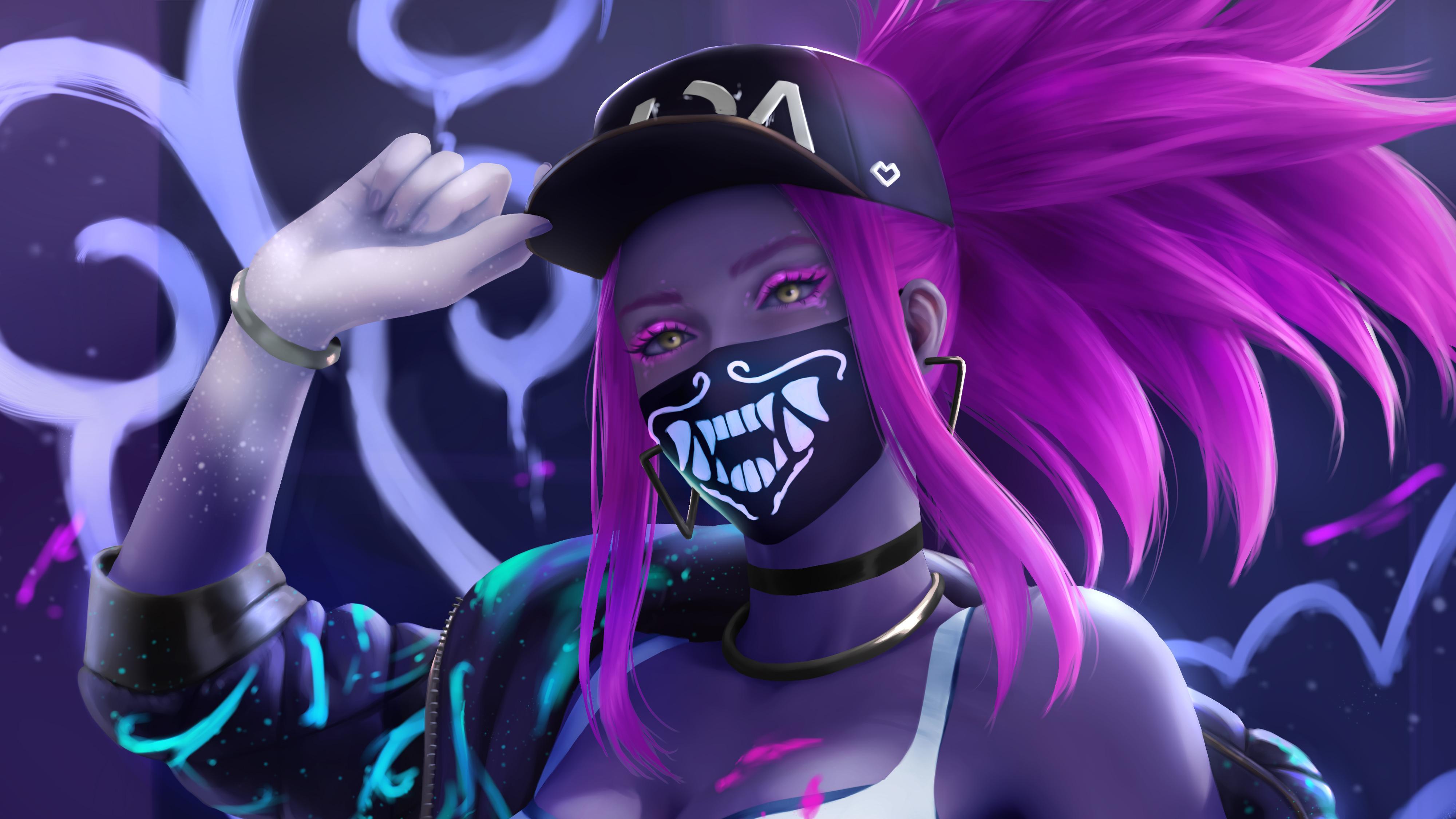 K/DA Akali Subway Tunnel 5K Wallpapers