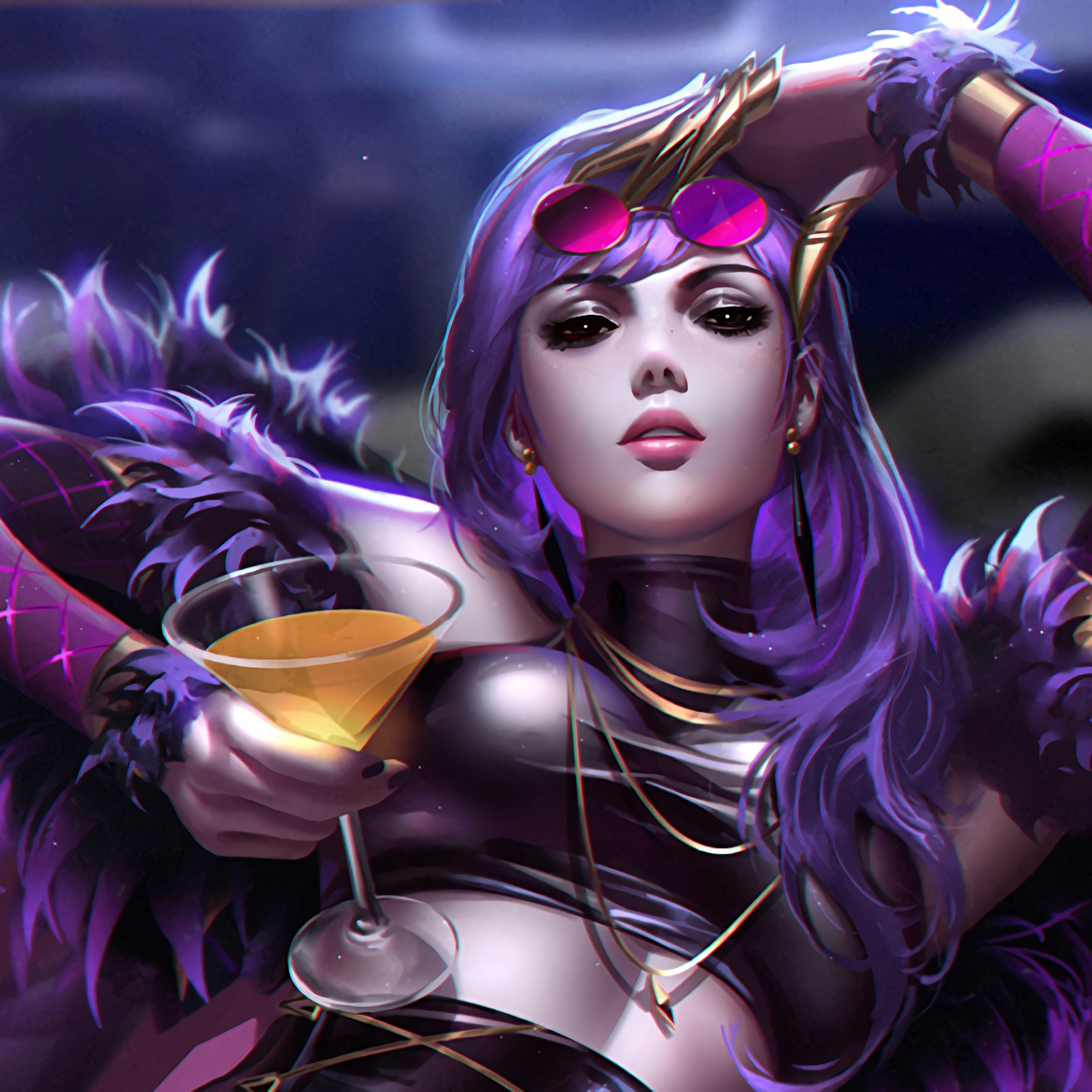 K/DA Evelynn Driving LoL 5K Wallpapers