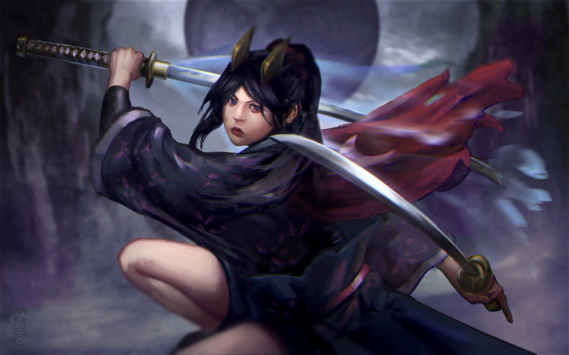 Katana Women Art Wallpapers