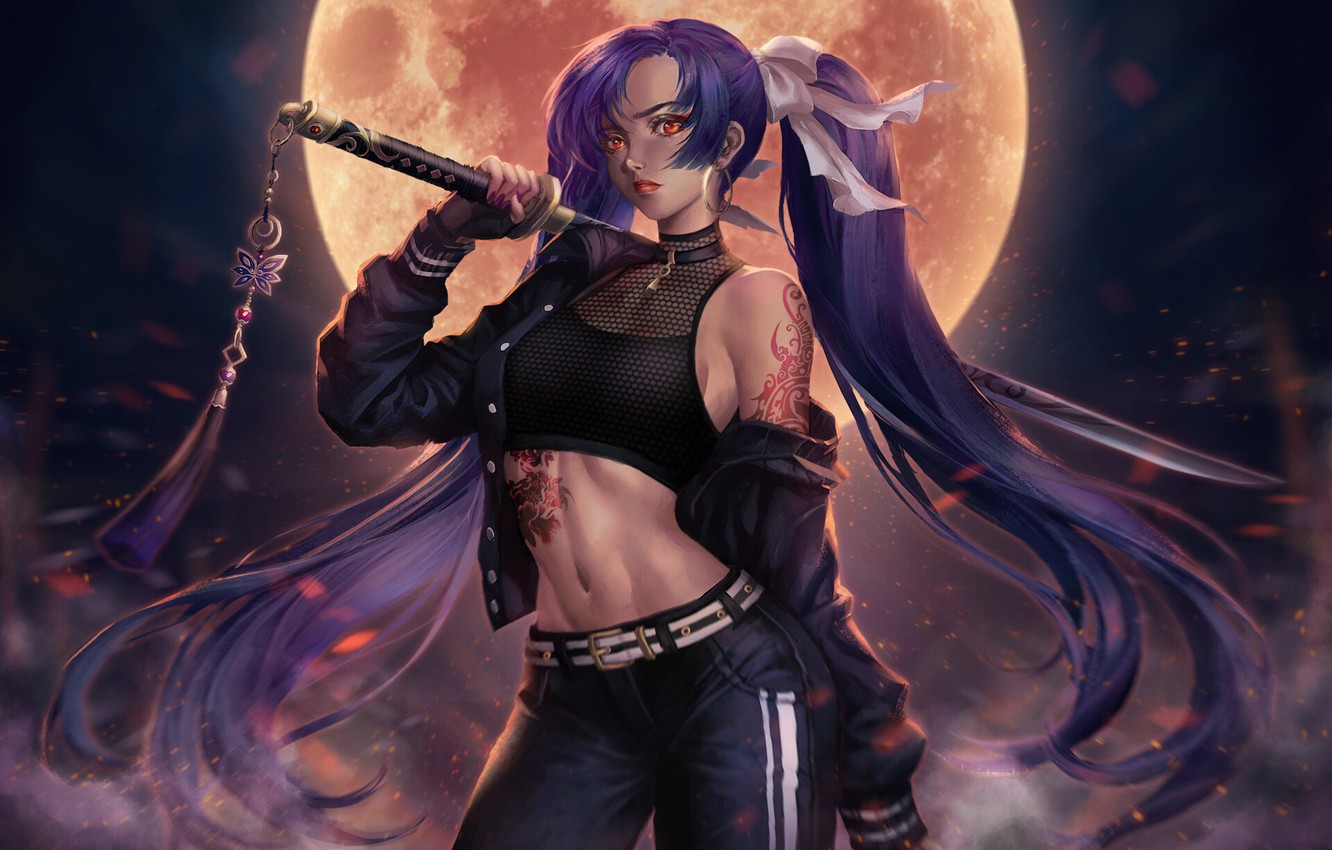 Katana Women Art Wallpapers