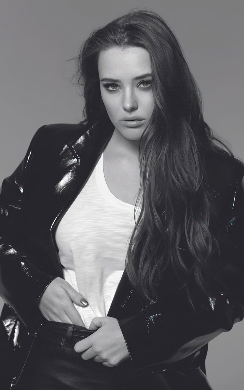 Katherine Langford Actress Monochrome Wallpapers