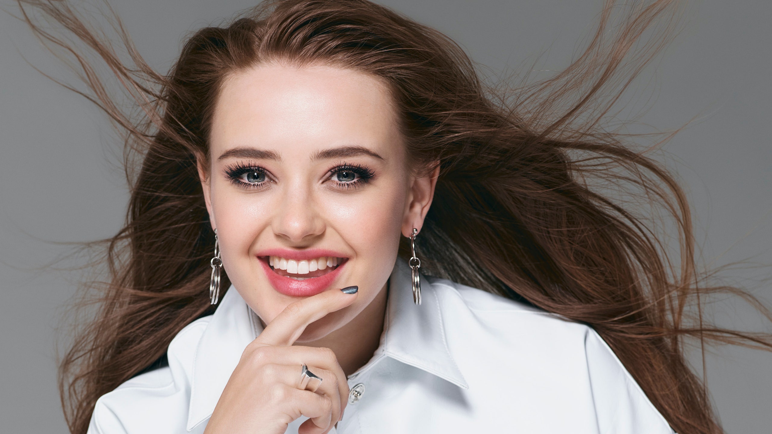 Katherine Langford White Dress Wallpapers