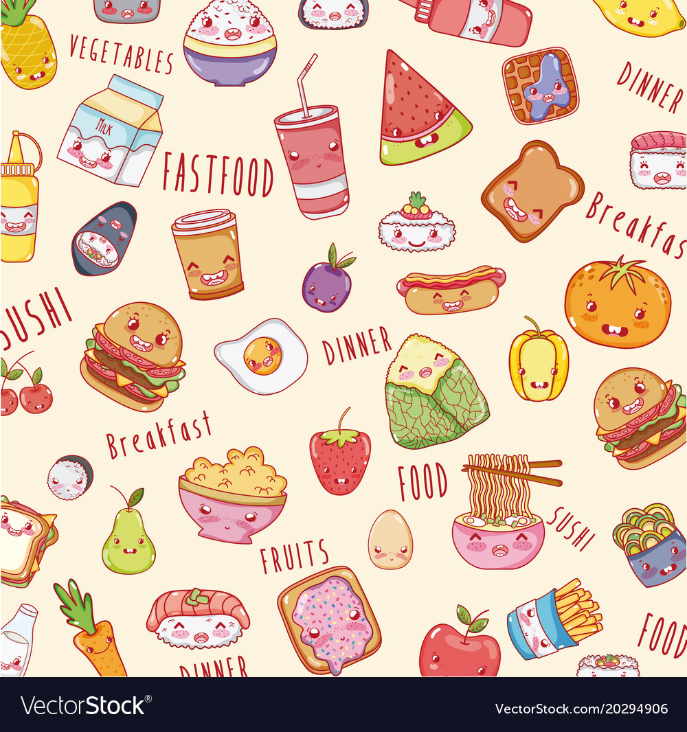 Kawaii Food Background