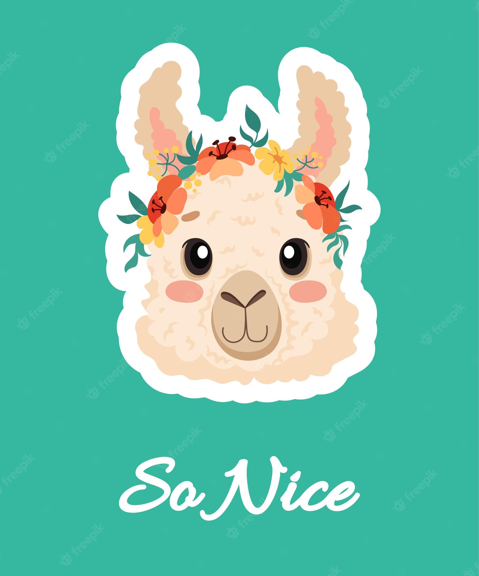 Kawaii Llama Background