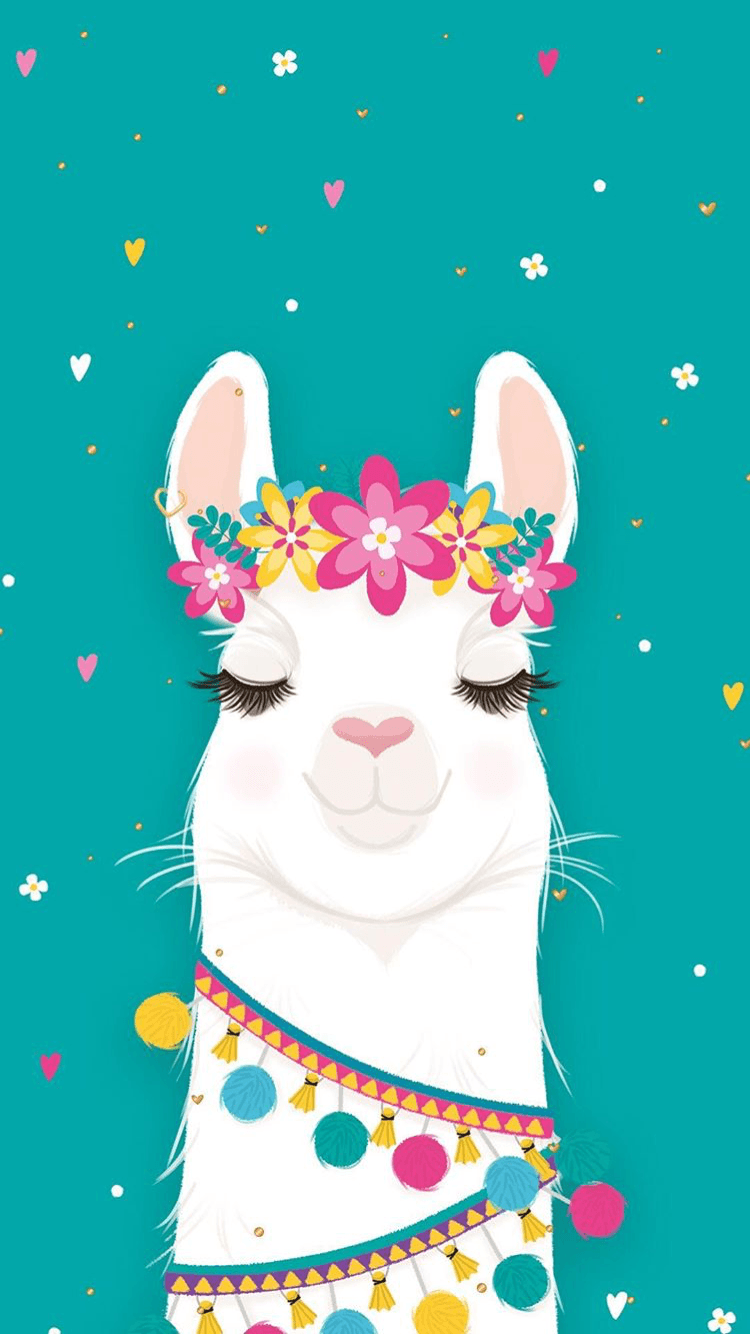 Kawaii Llama Background