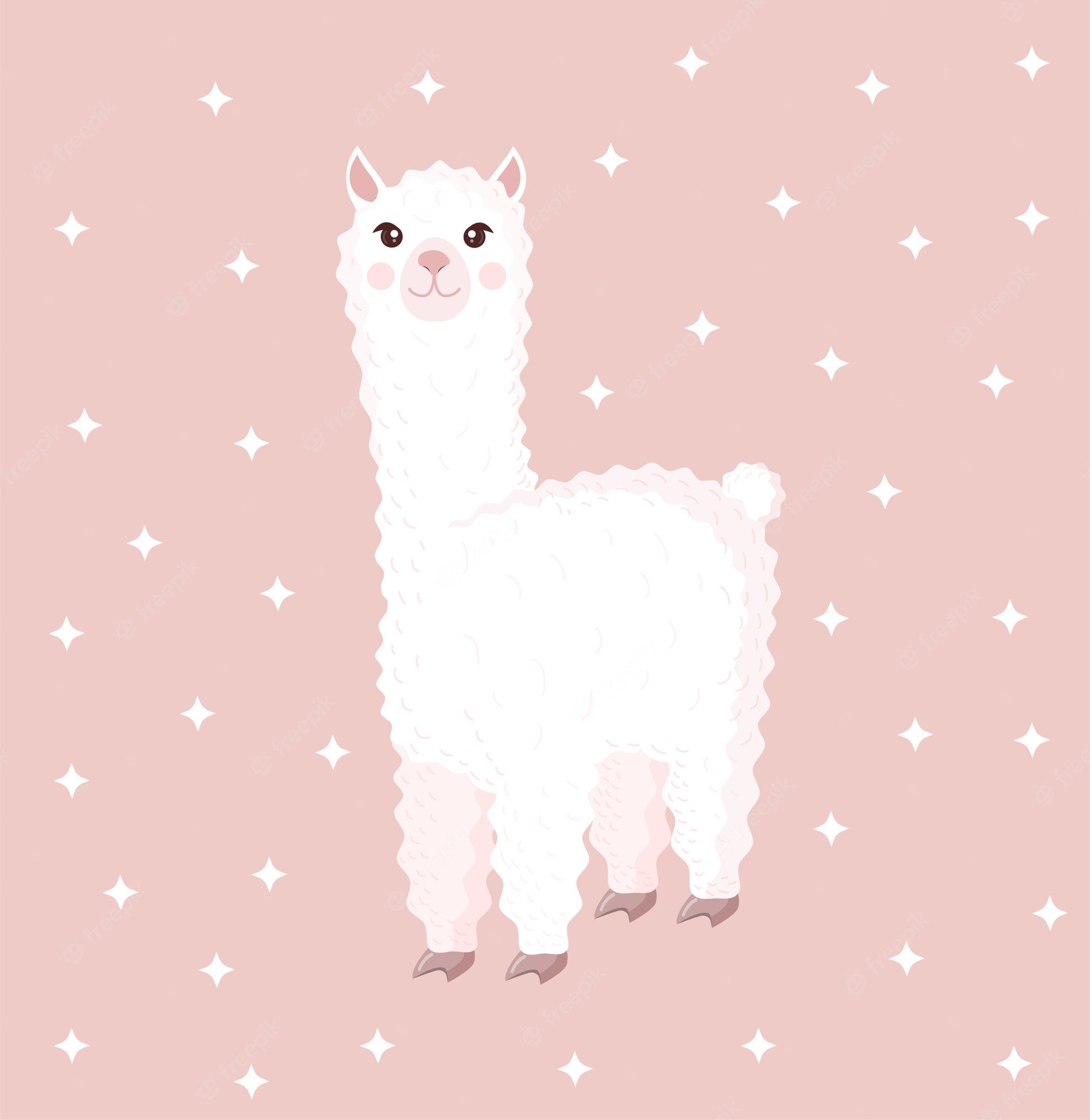 Kawaii Llama Background