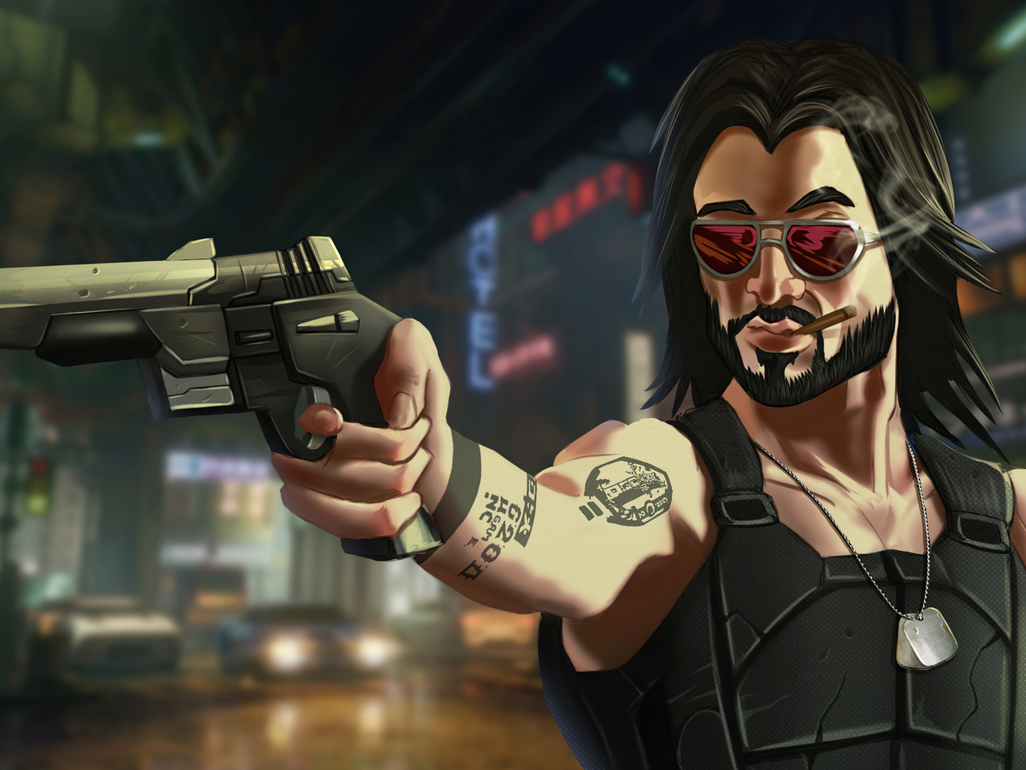 Keanu Reeves as Johnny Silverhand Cyberpunk Wallpapers