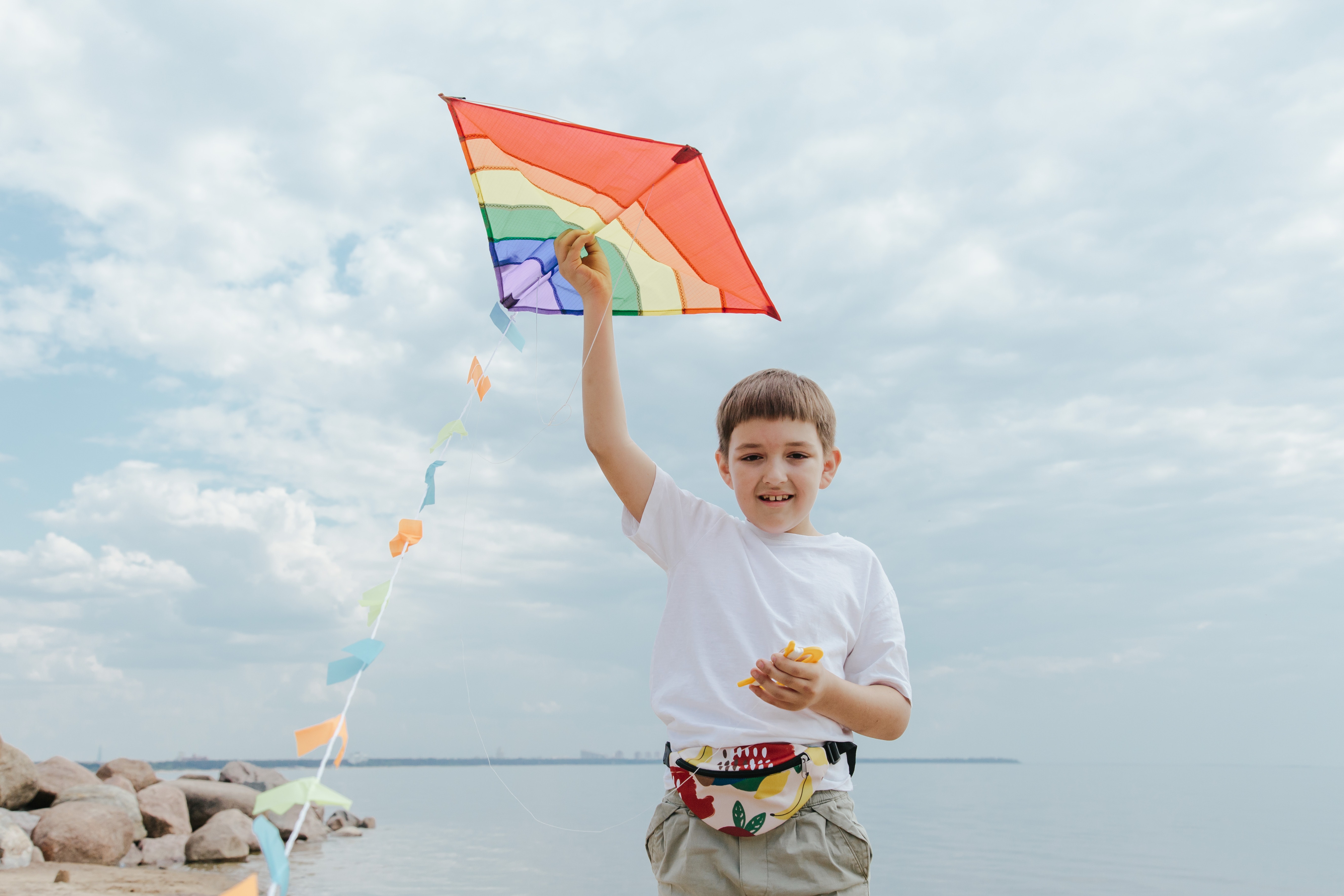 Kid Playing With Kite A Bit Of Happiness Wallpapers