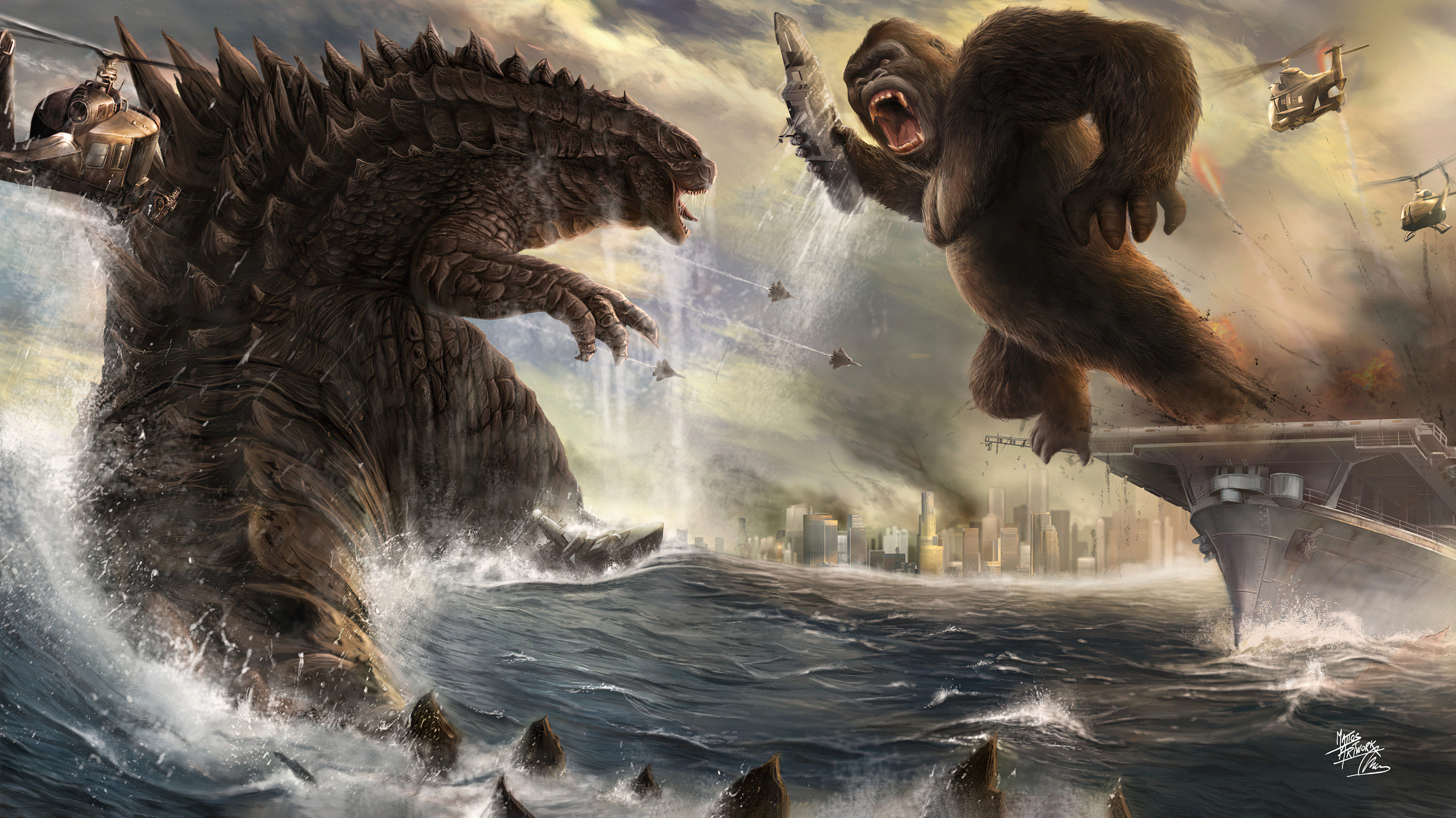 King Kong Vs Godzilla Artwork Wallpapers